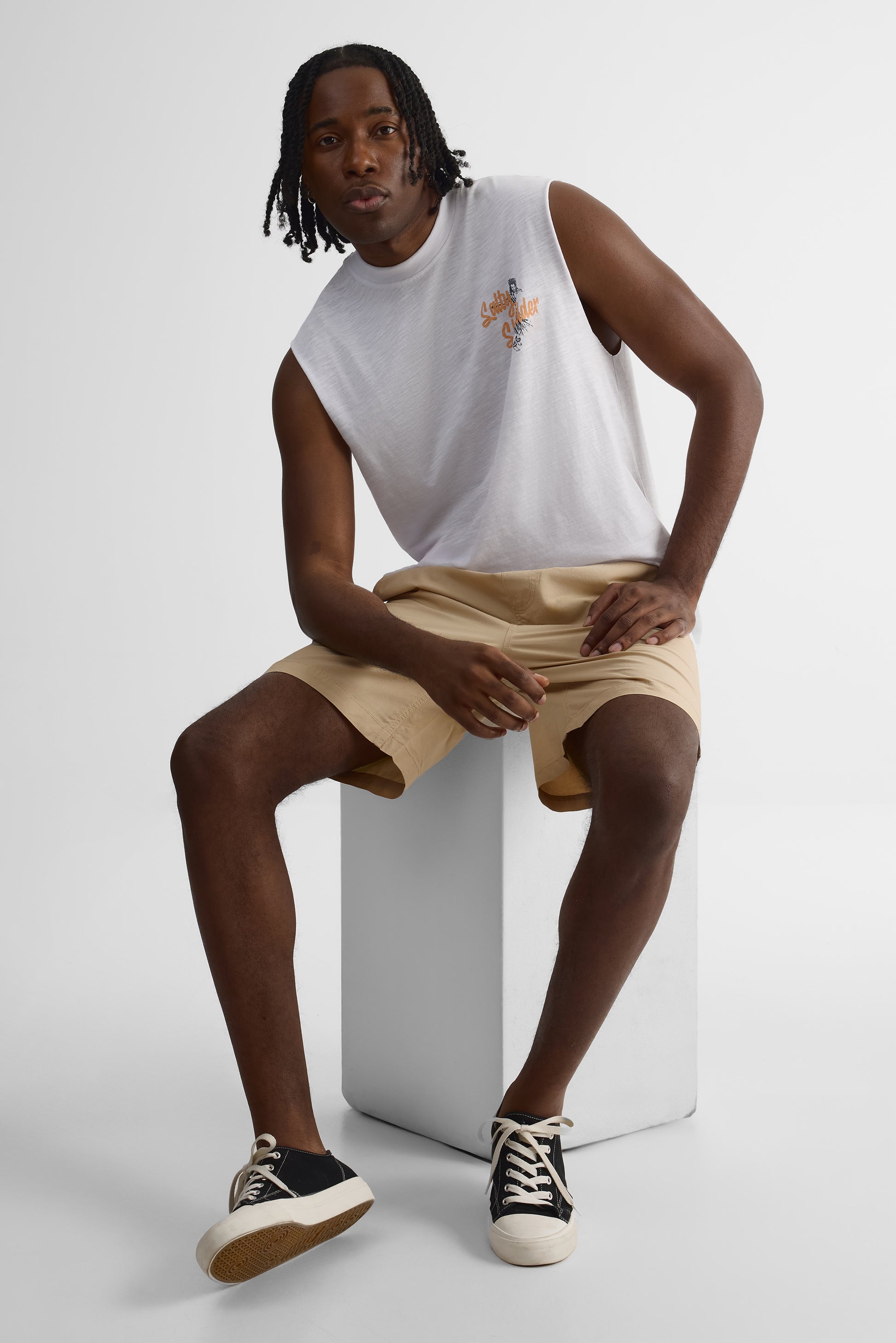 Short élastique à cordon - Jeune homme && TAUPE