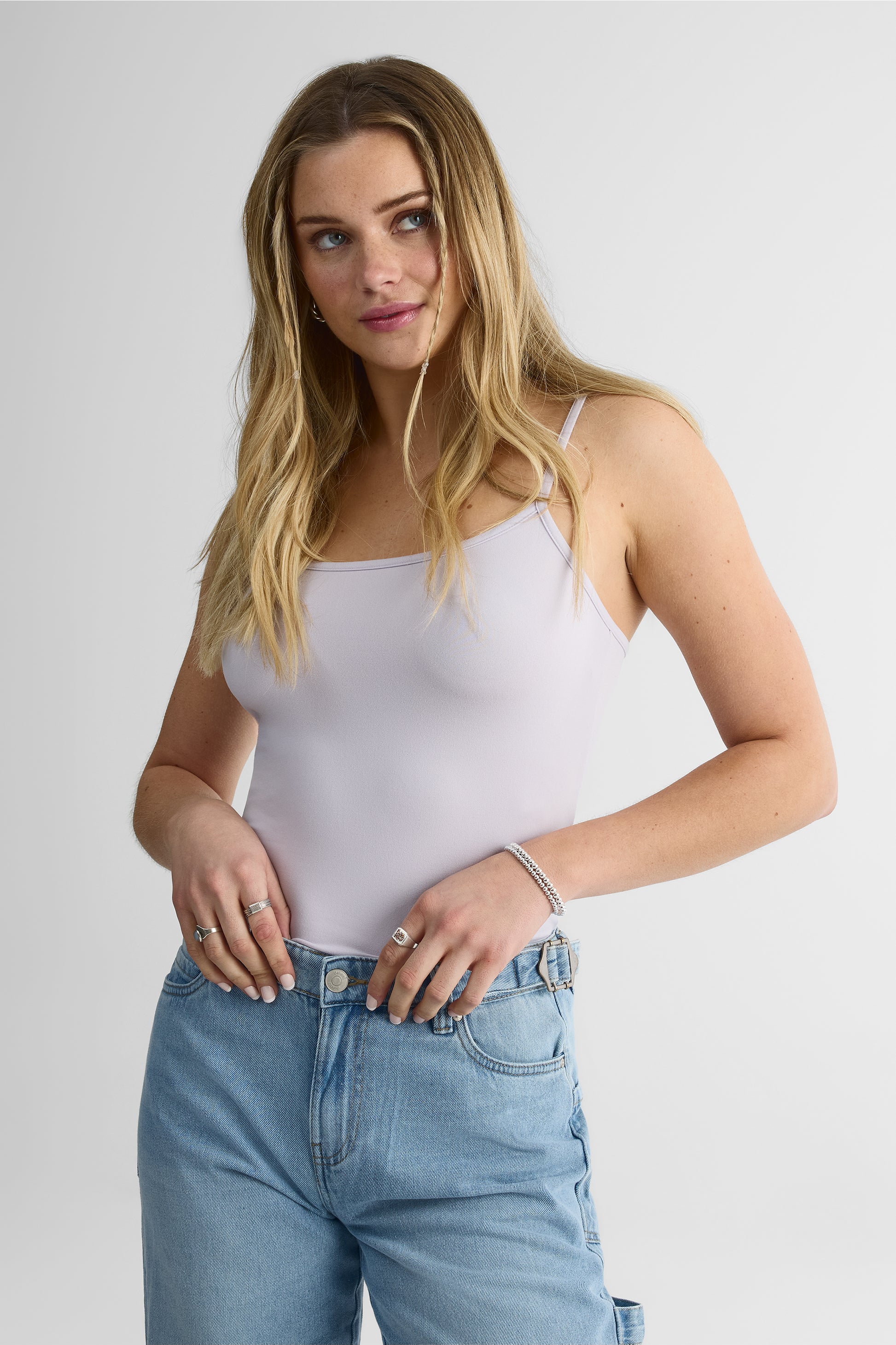 Camisole bodycon en jersey pêche - Femme && LAVANDE