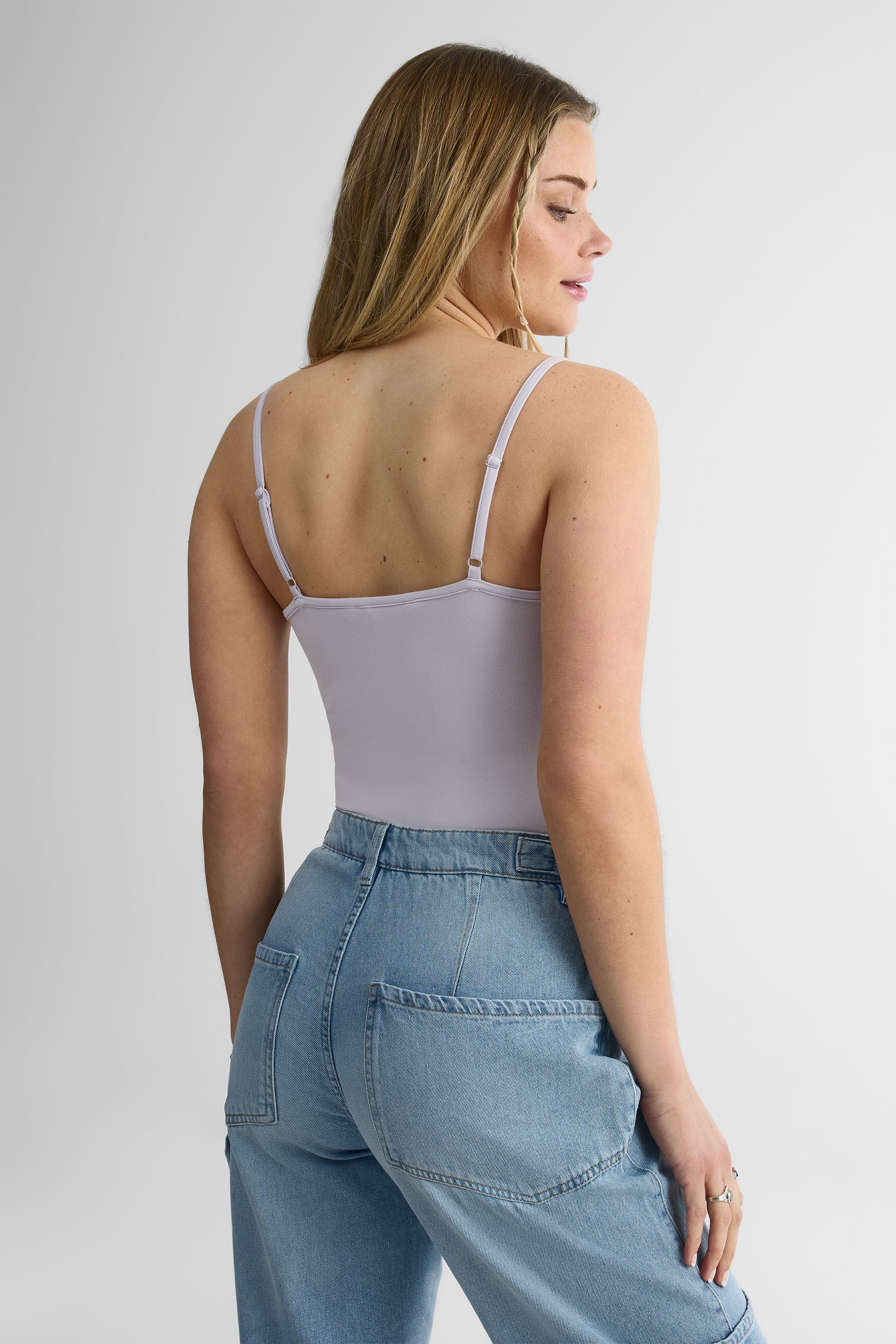 Camisole bodycon en jersey pêche - Femme && LAVANDE