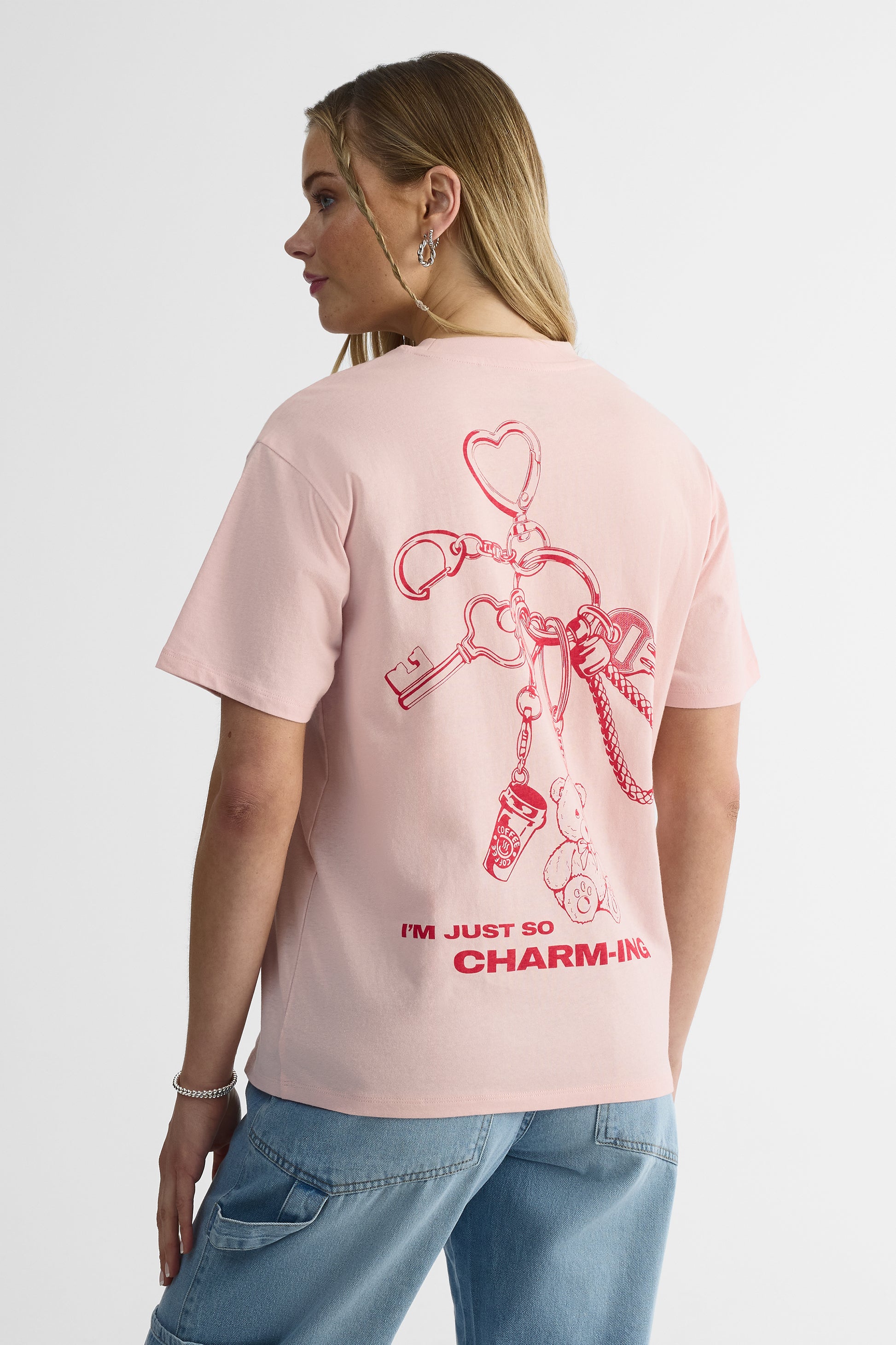 T-shirt oversize en coton - Jeune femme && ROSE
