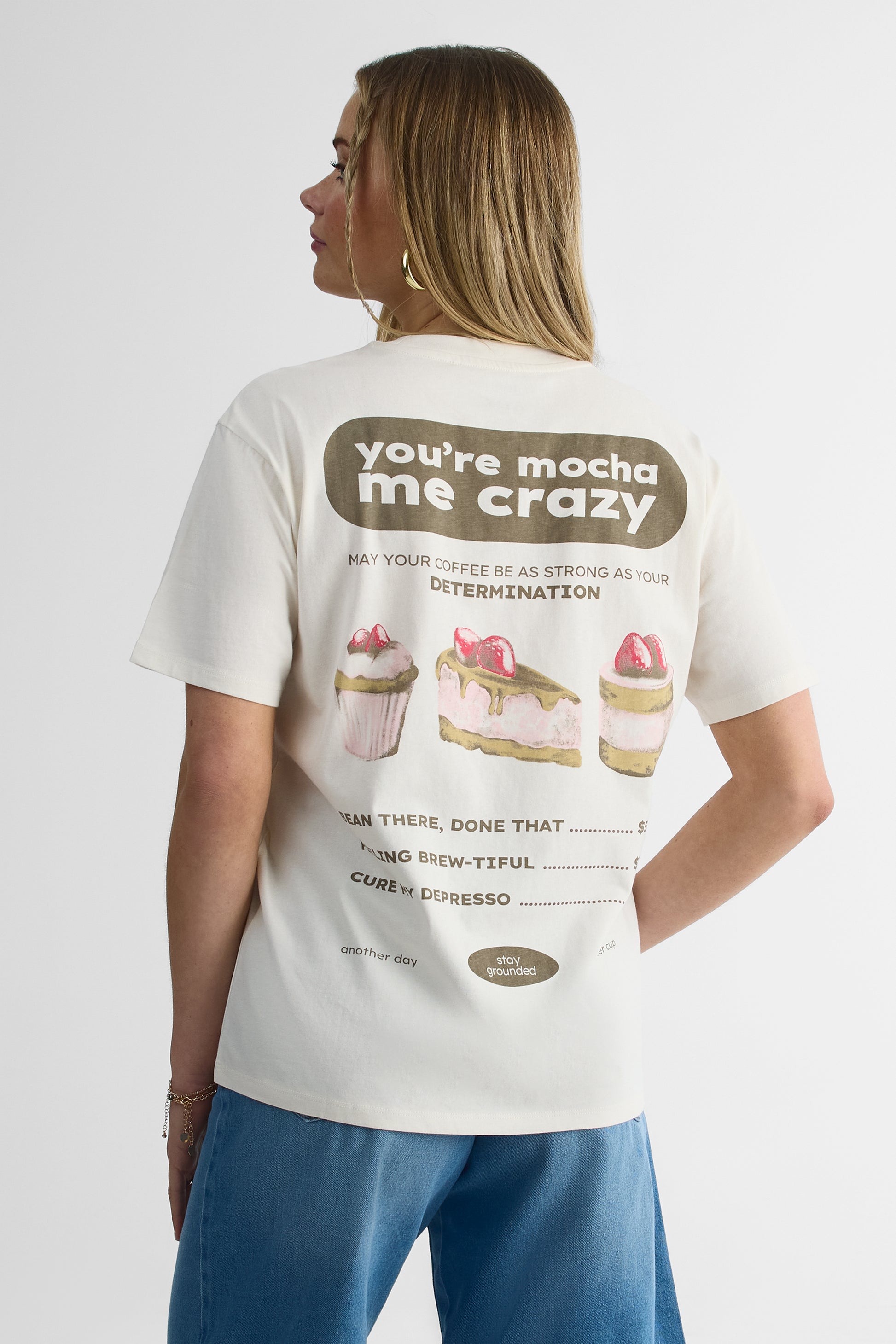 T-shirt oversize en coton - Jeune femme && BLANC CASSÉ