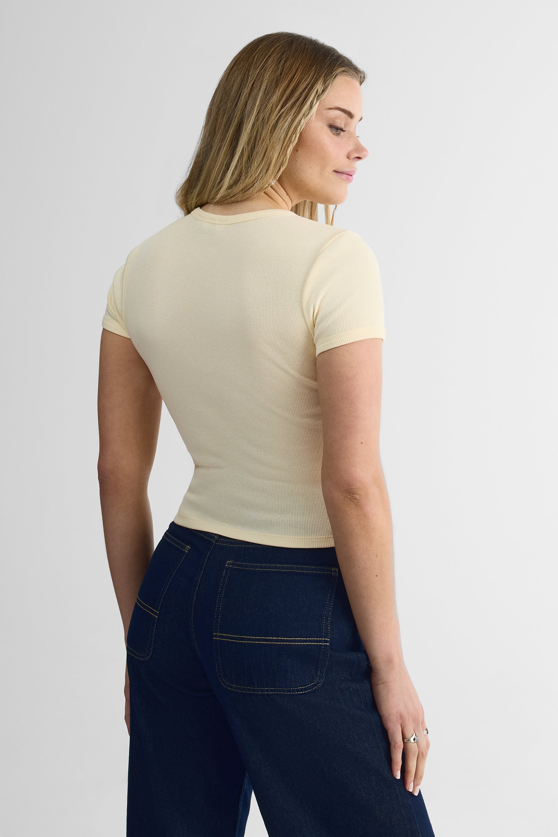 T-shirt Ringer col rond - Ado fille && JAUNE