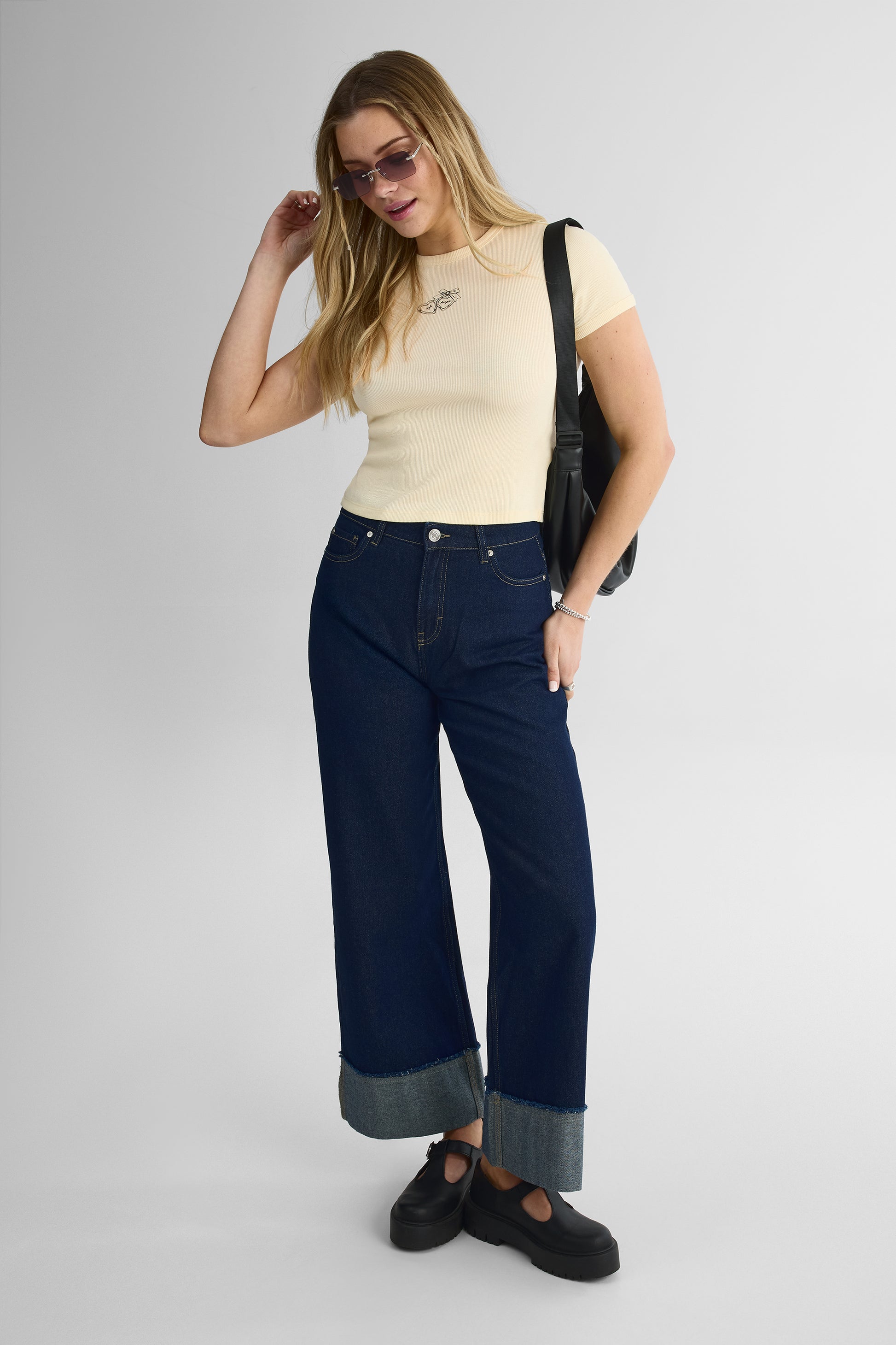 T-shirt Ringer col rond - Ado fille && JAUNE