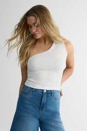 Camisole en dentelle à épaule dénudée - Ado fille && BLANC