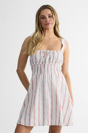Robe à bretelles large - Femme && BLANC MULTI