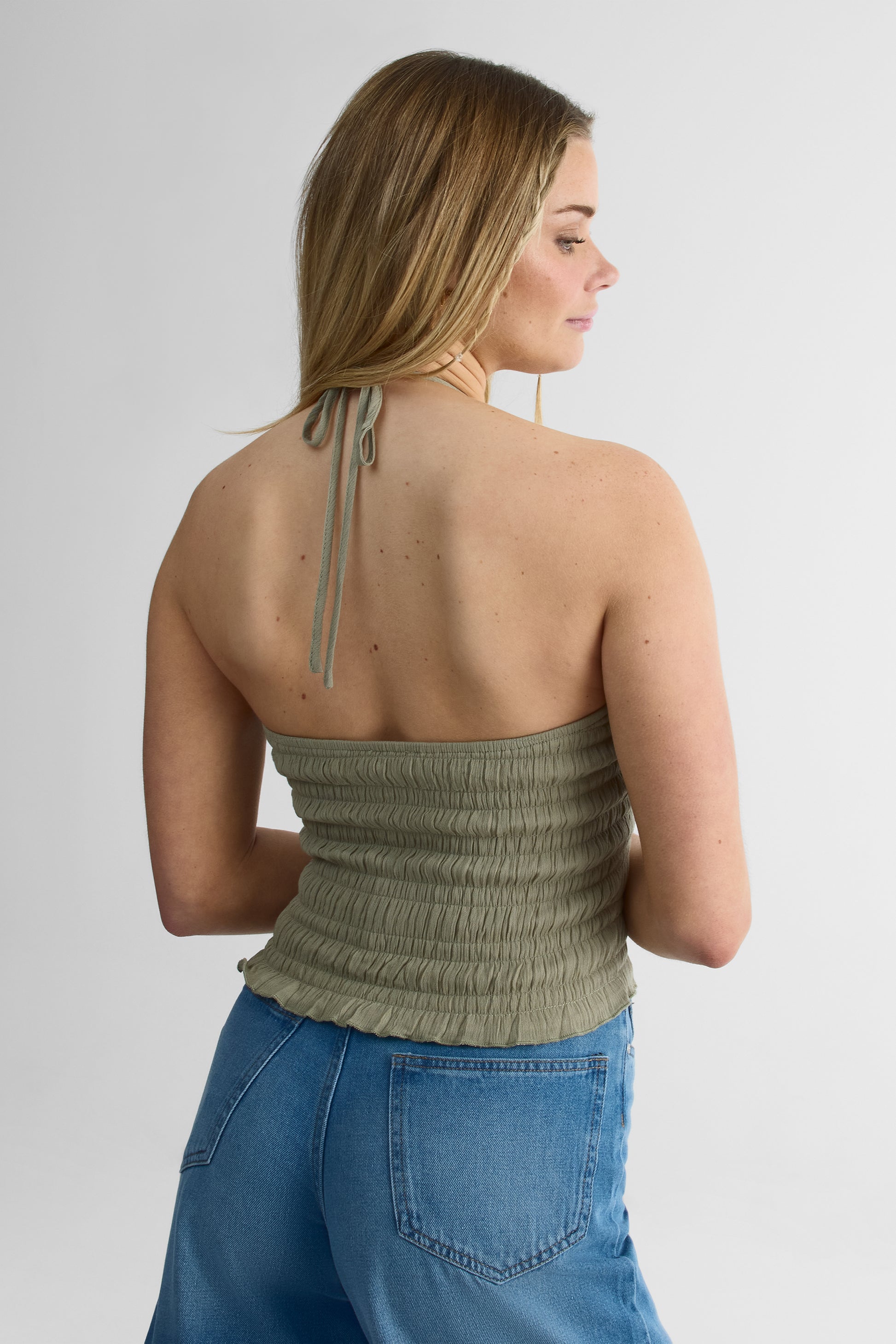 Camisole nouée au cou - Jeune femme && KAKI
