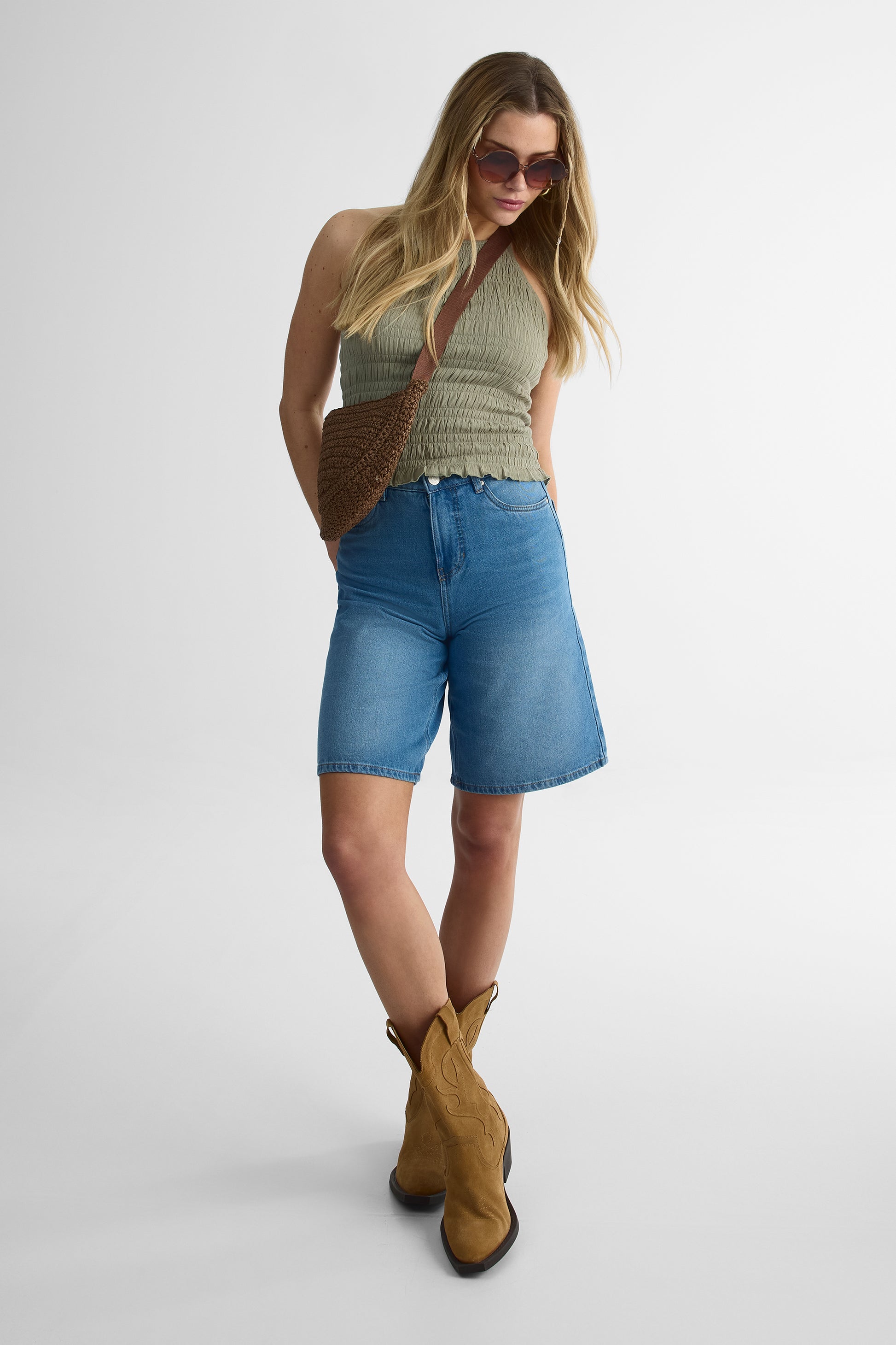 Camisole nouée au cou - Jeune femme && KAKI