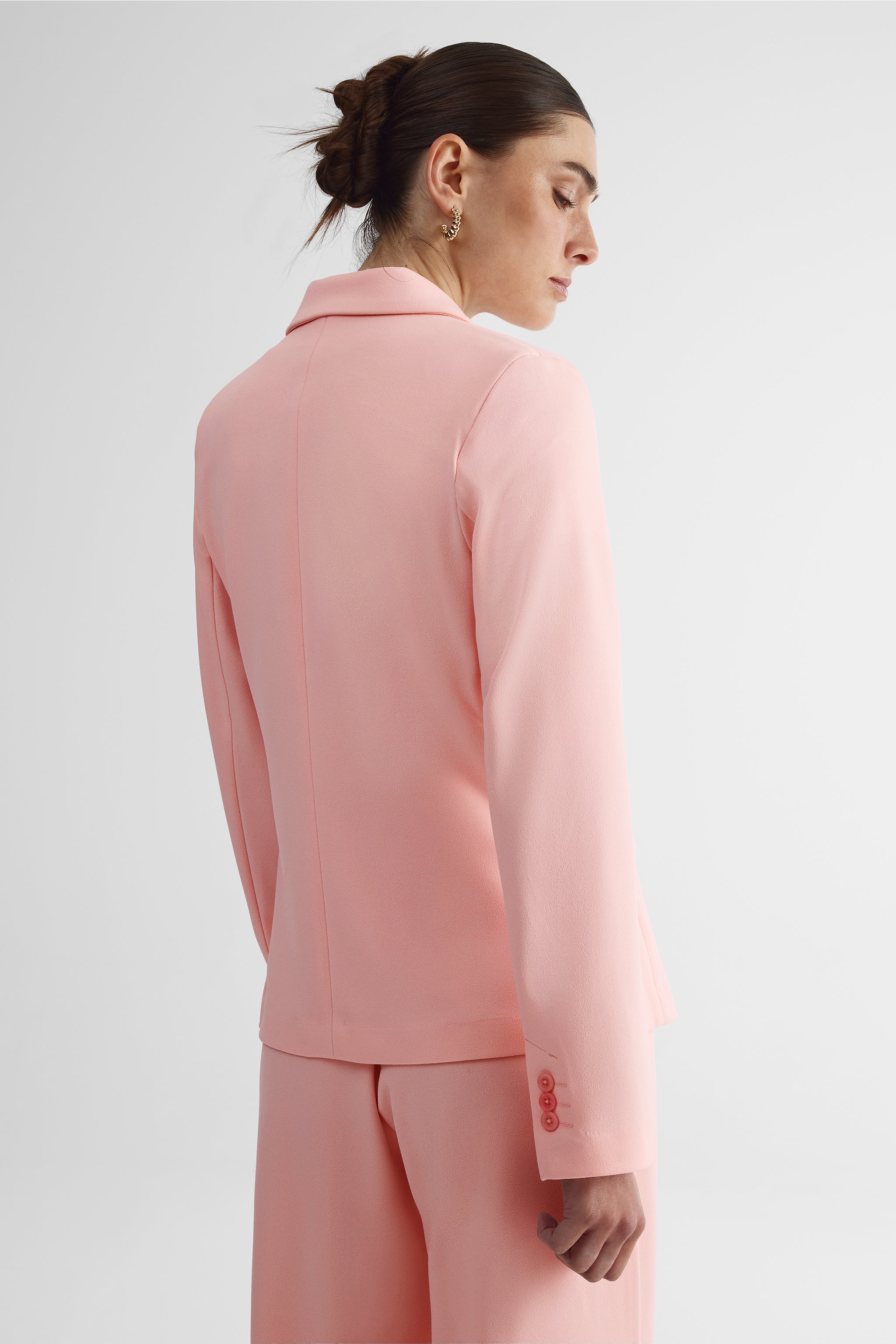 Veston semi-ajusté à 2 boutons crêpe - Femme && ROSE