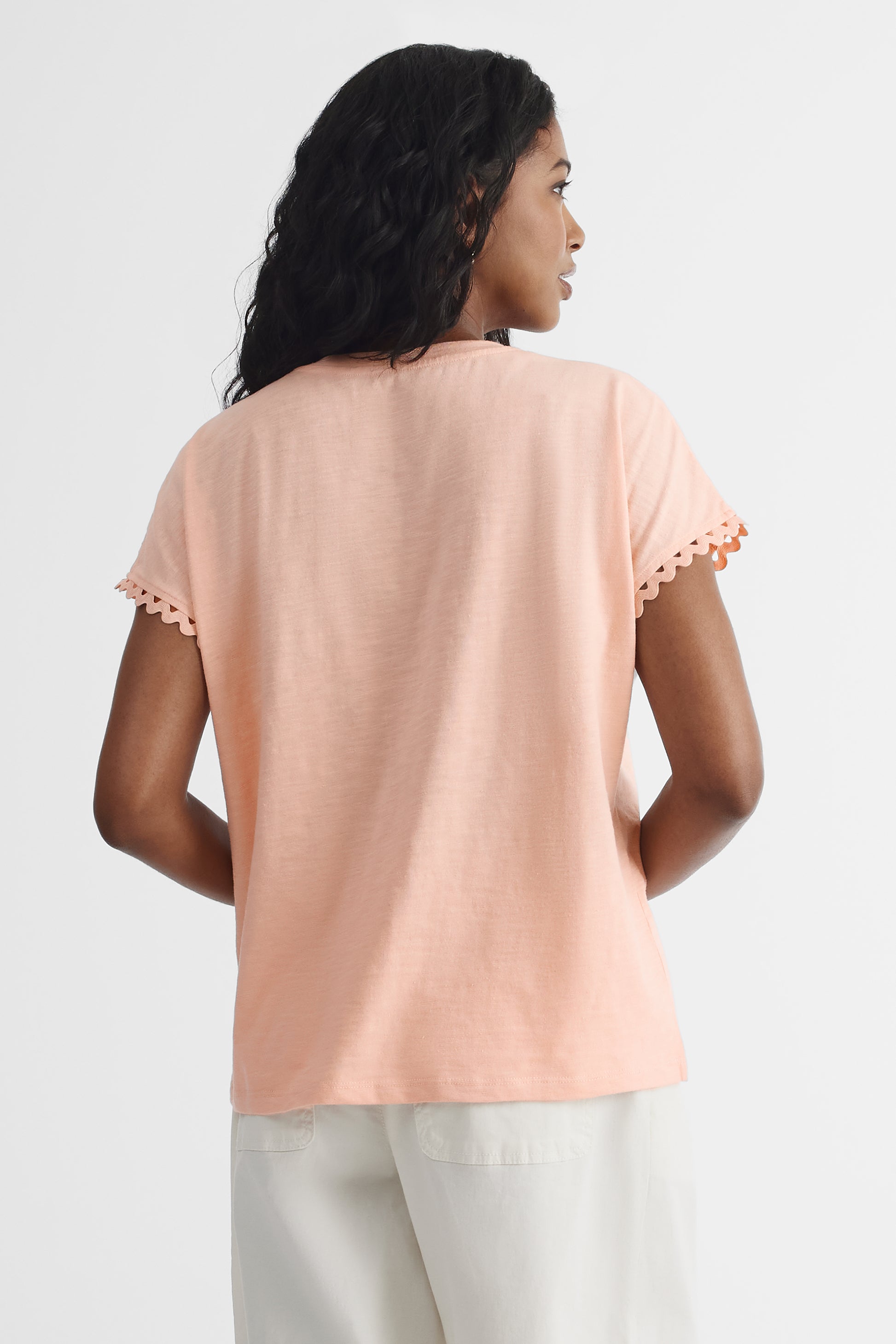 T-shirt manches courtes brodé - Femme && ROSE