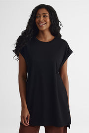 T-shirt à manches courtes loose fit - Femme && NOIR
