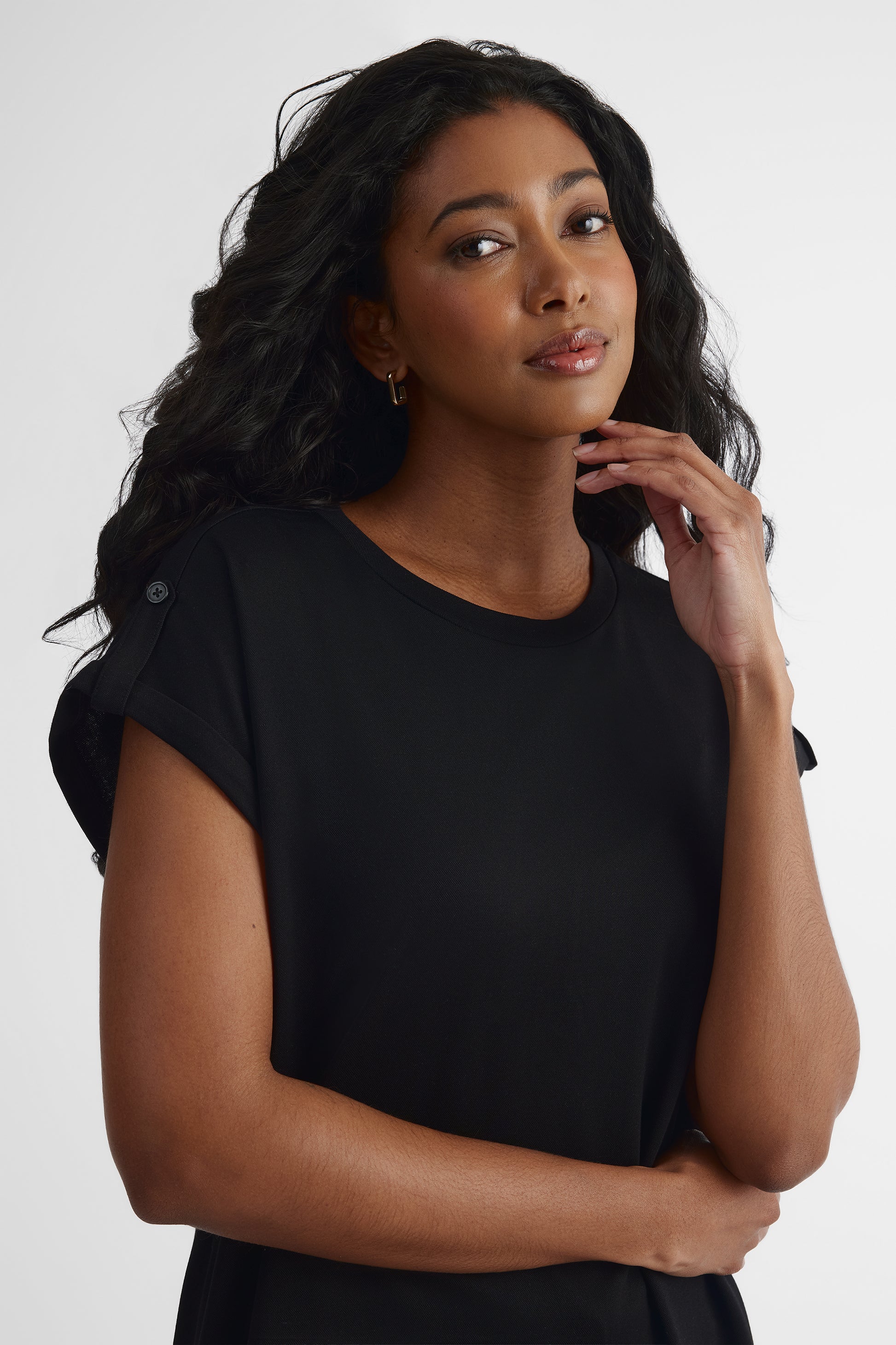 T-shirt à manches courtes loose fit - Femme && NOIR