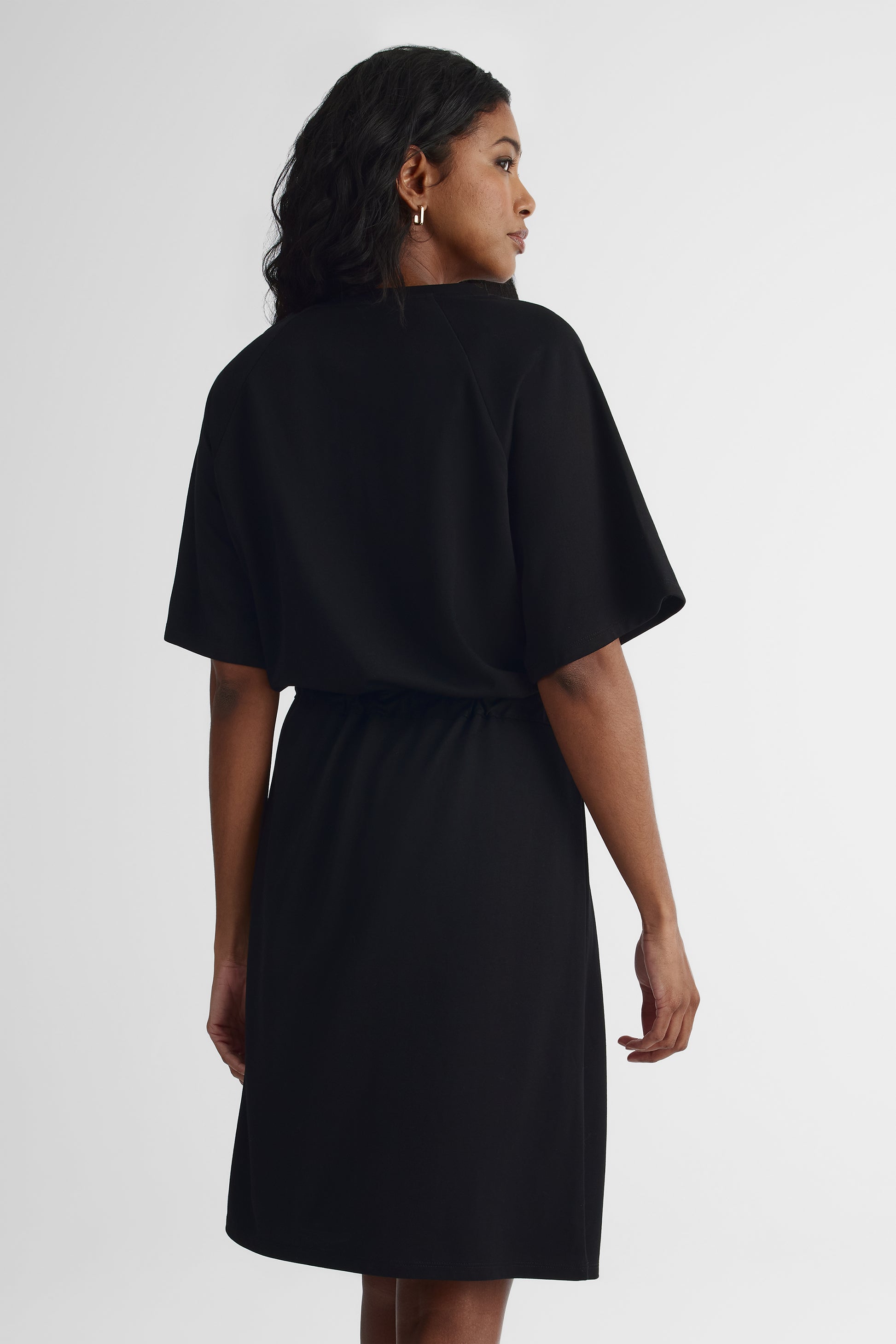 Robe maxi à manches courtes - Femme && NOIR