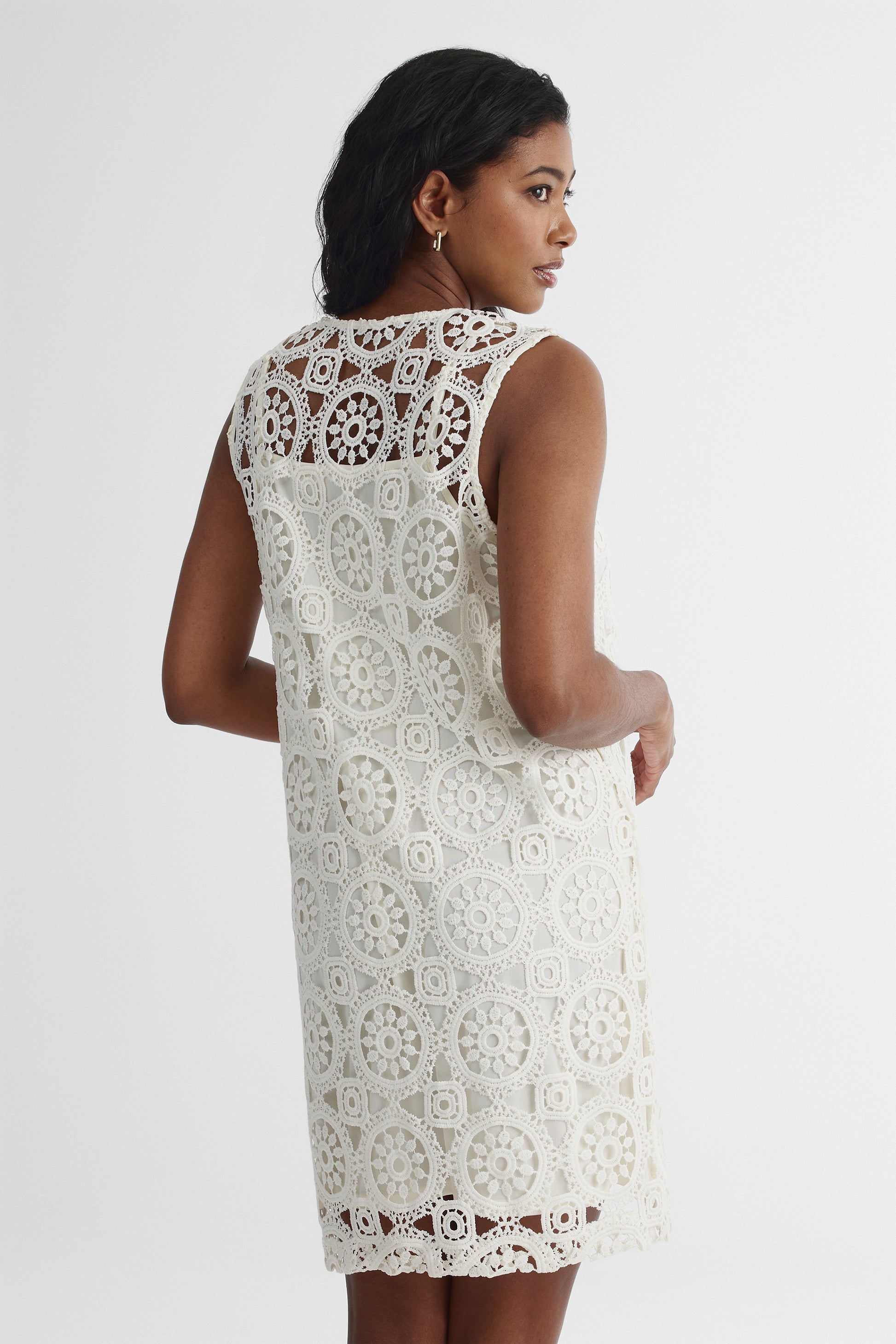 Robe A-line en polyester - Femme && BLANC CASSÉ