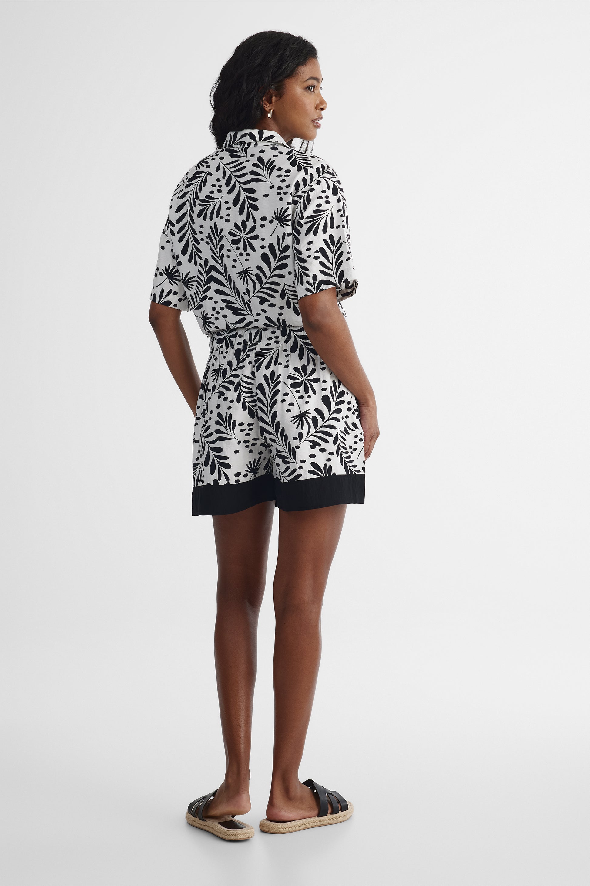 Short taille haute à ceinture - Femme && NOIR/MULTI