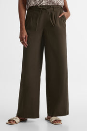 Pantalon mid-rise à cordon - Femme && NOIR
