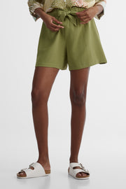 Short taille haute en polyester - Femme && VERT