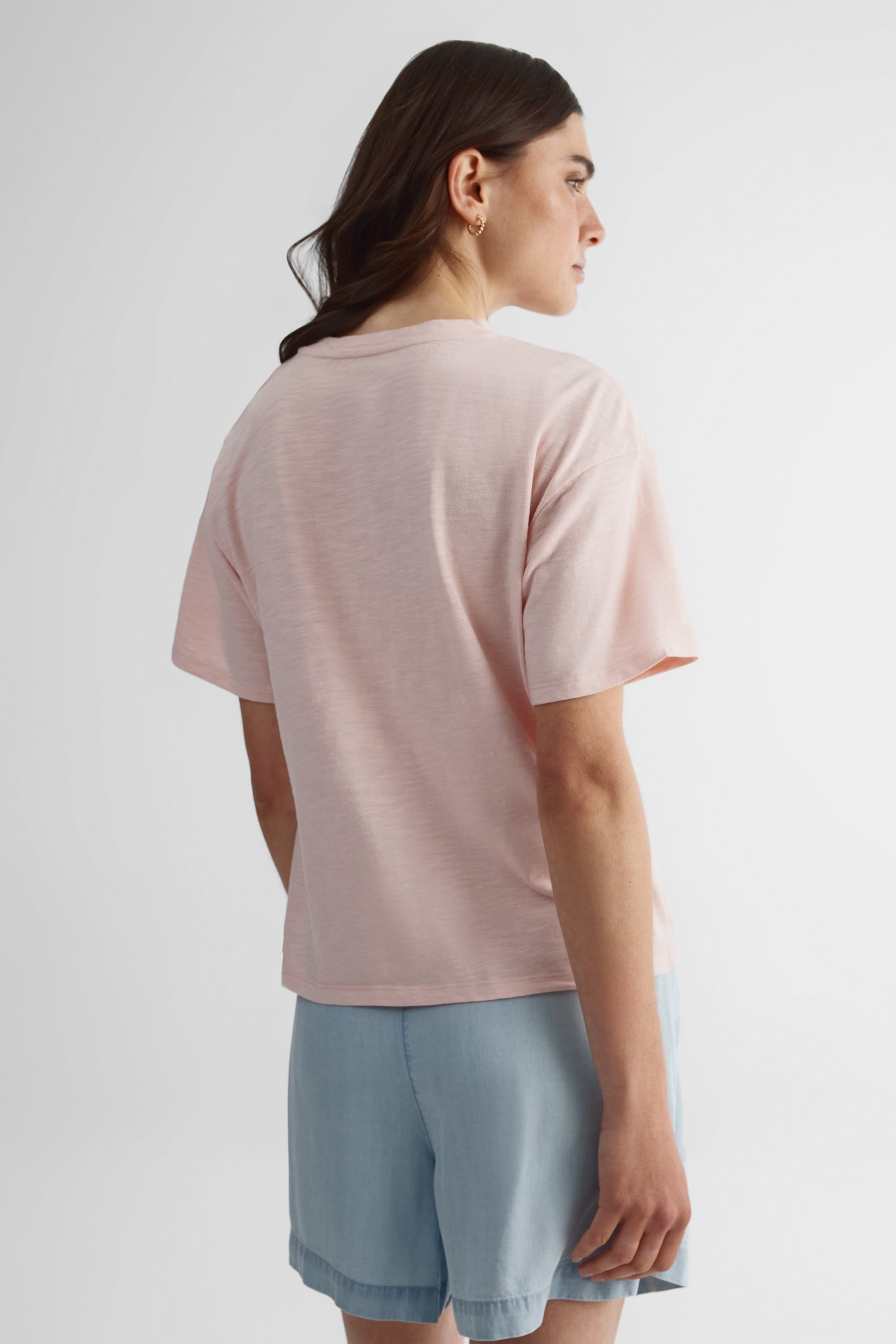 T-shirt ample col rond imprimé graphique - Femme && ROSE