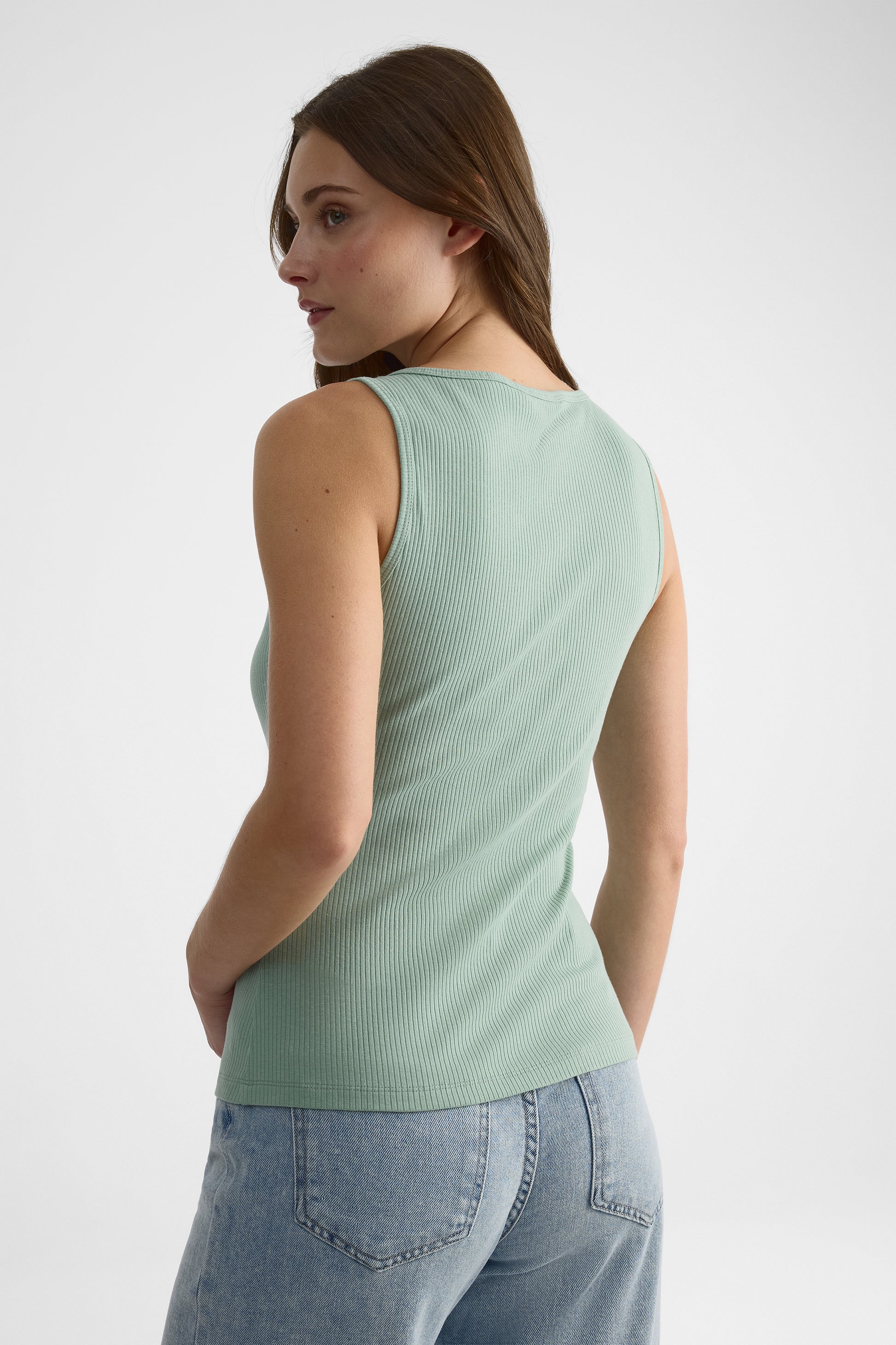 Camisole ajustée à boutons - Femme && VERT