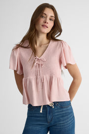Blouse flottante à manches courtes - Femme && ROSE