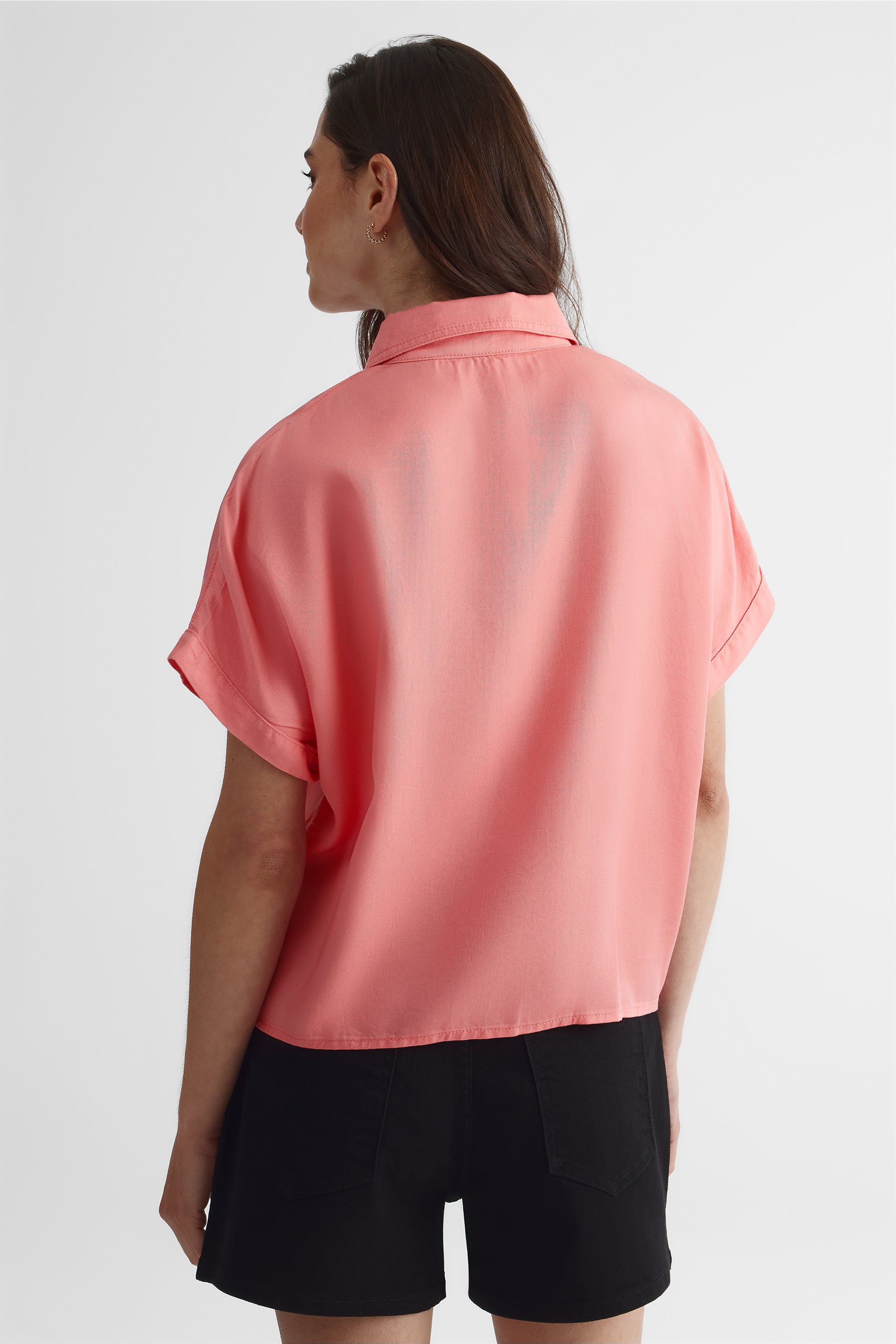 Chemisier dolman noué à boutons en lyocell - Femme && ROSE