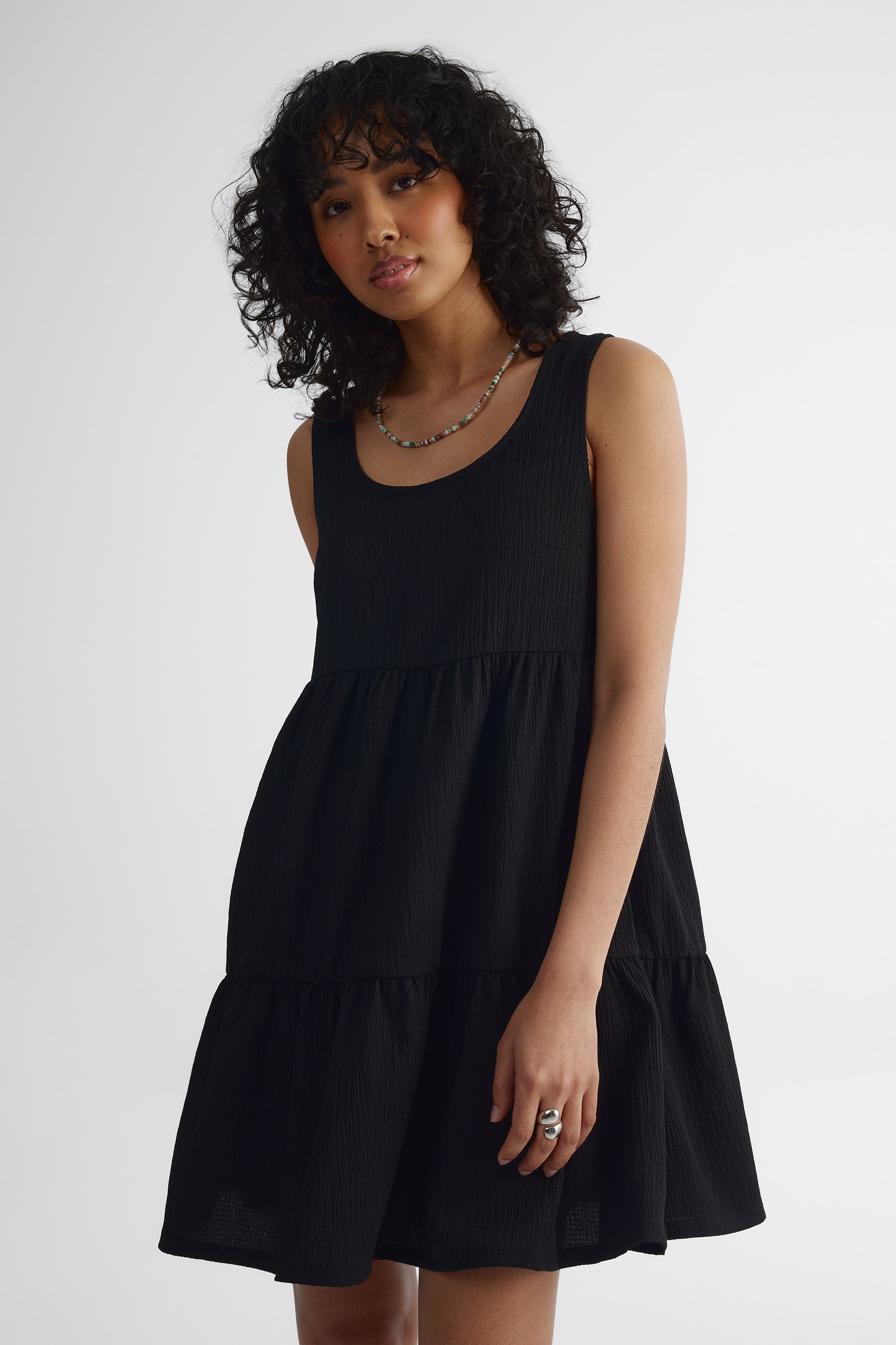 Robe sans manches à larges bretelles - Jeune femme && NOIR