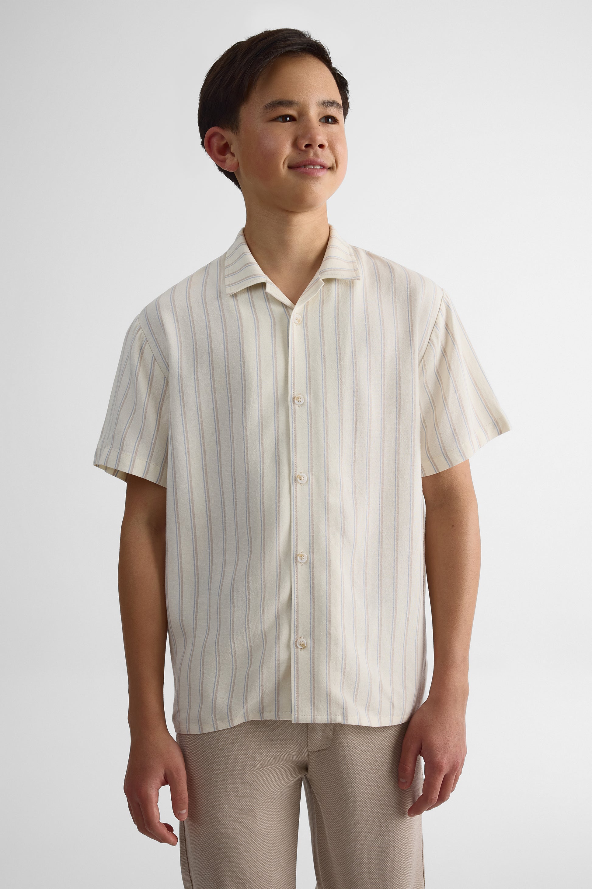 Chemise à manches courtes en crochet - Ado garçon && RAYURE