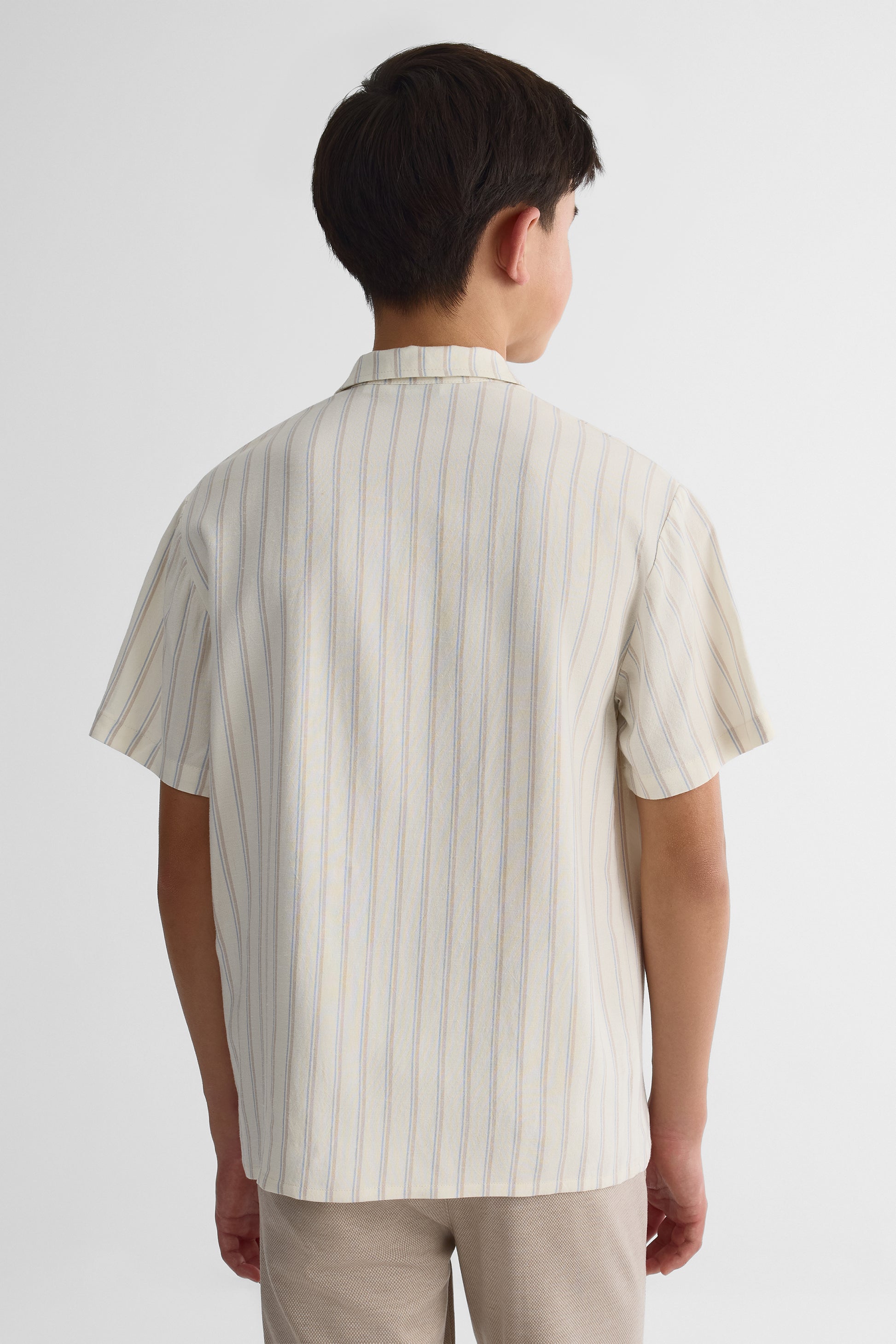 Chemise à manches courtes en crochet - Ado garçon && RAYURE