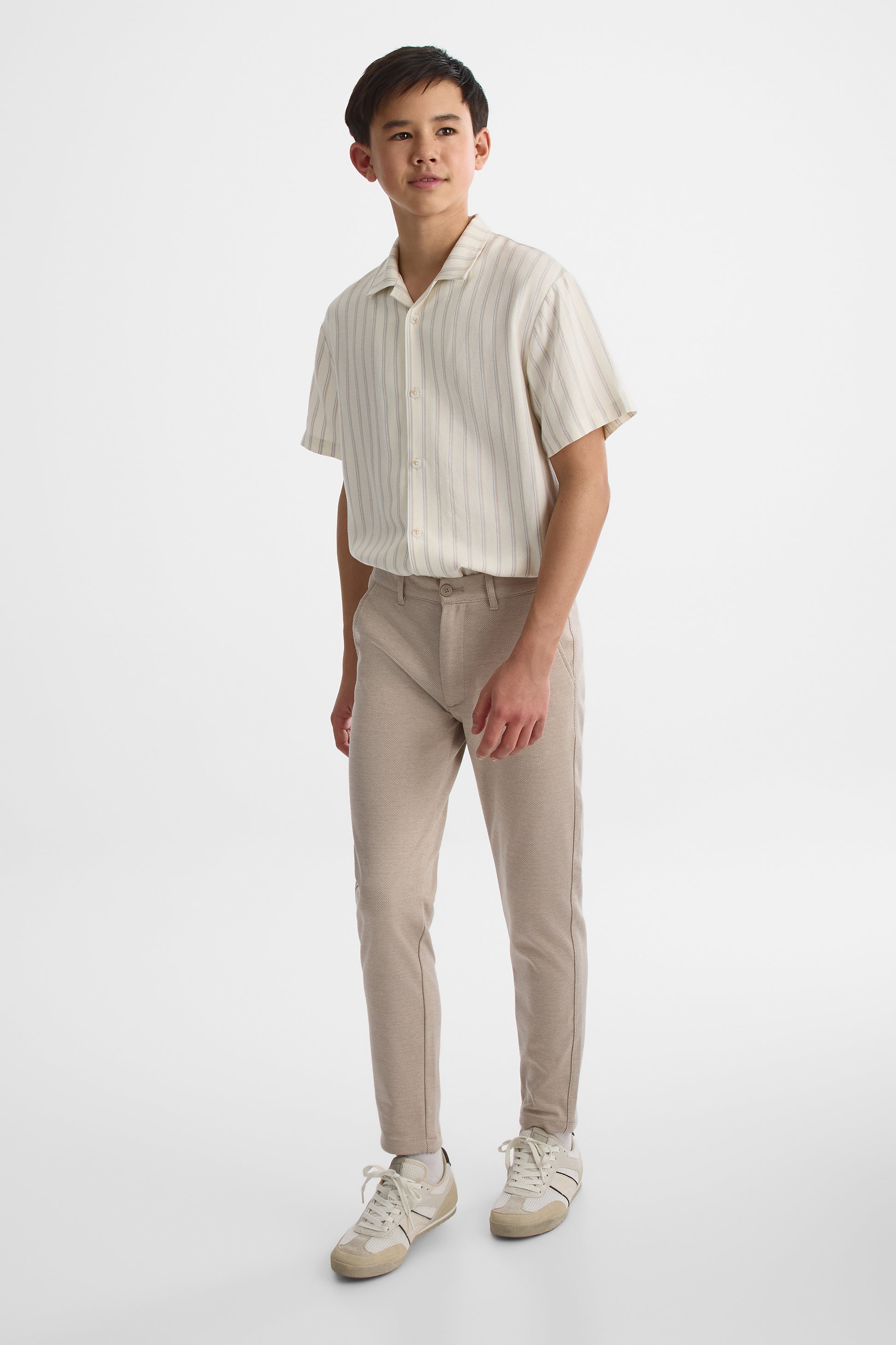 Chemise à manches courtes en crochet - Ado garçon && RAYURE