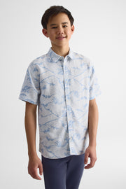 Chemise à manches courtes imprimée - Ado garçon && BLANC MULTI