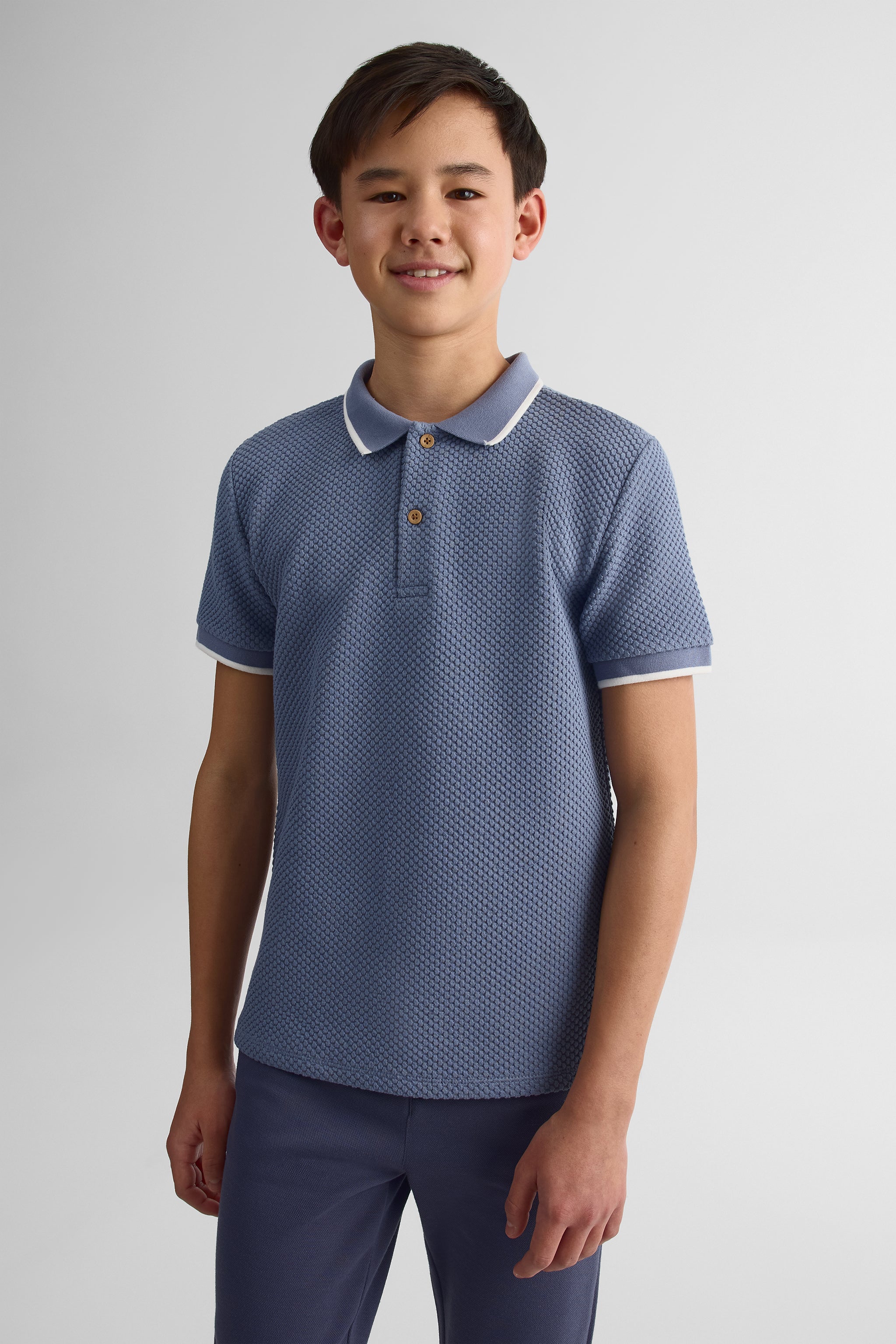 Chandail polo à manches courtes - Ado garçon && BLEU