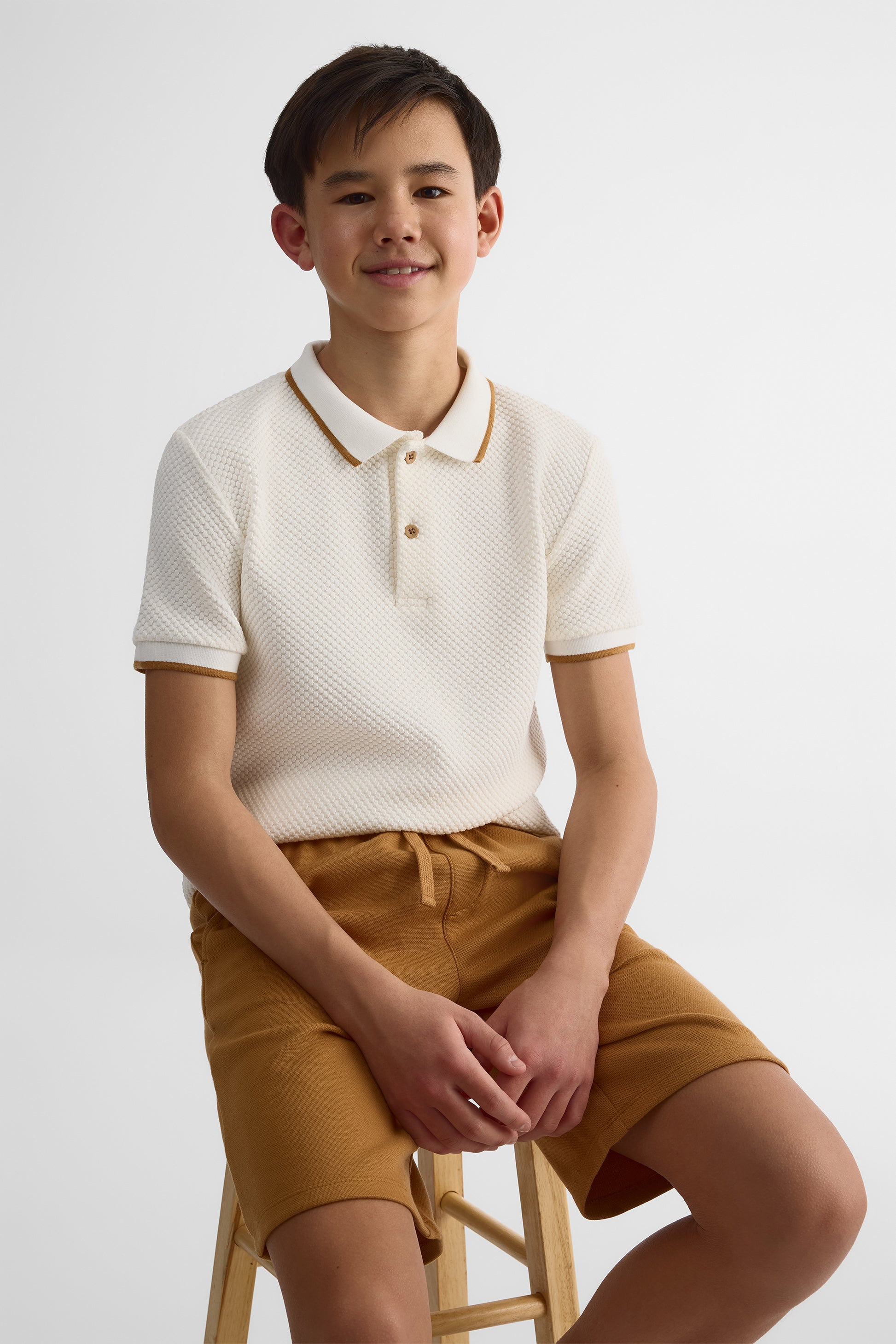 Short élastique à la taille - Ado garçon && BRUN