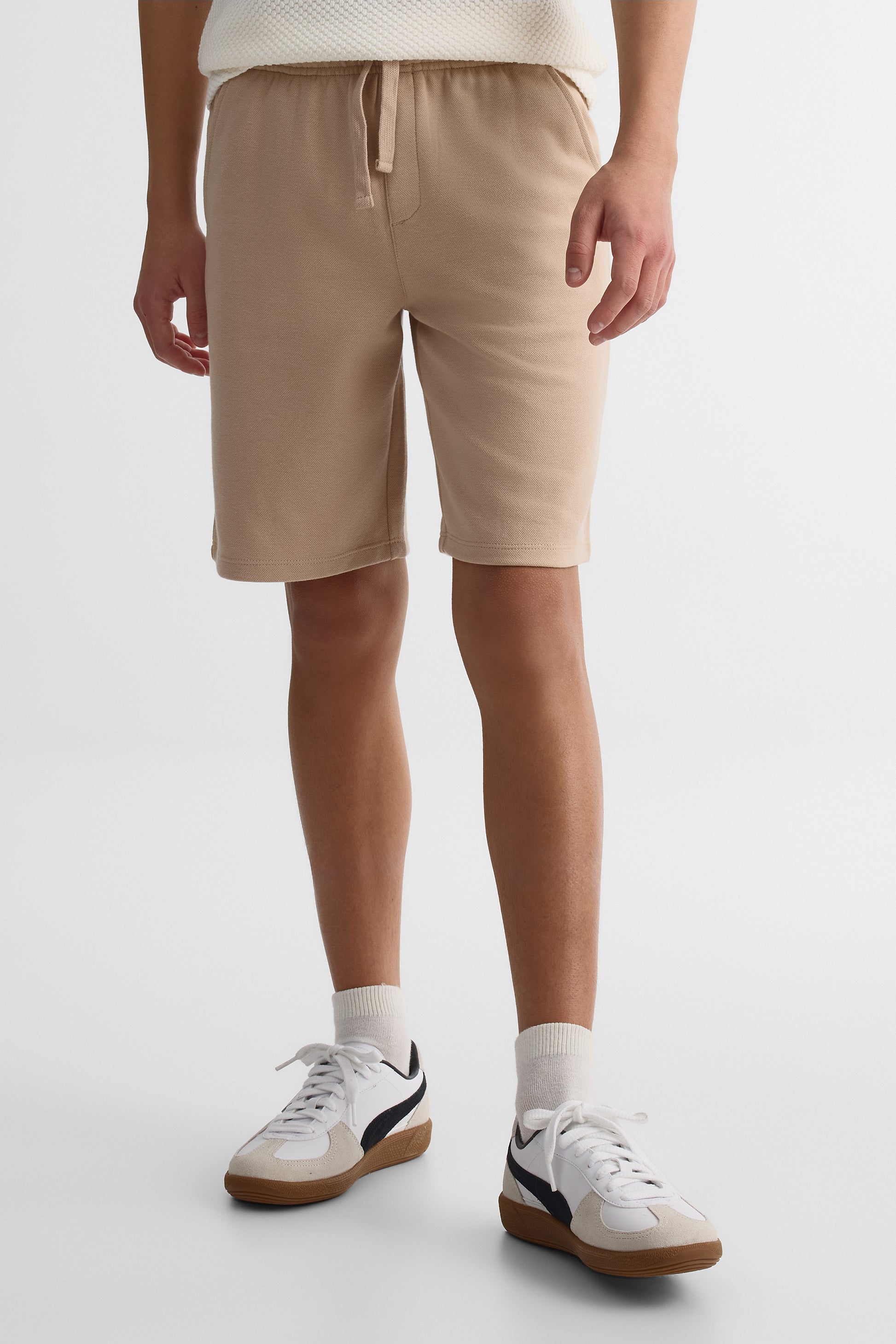 Short élastique à la taille - Ado garçon && TAUPE