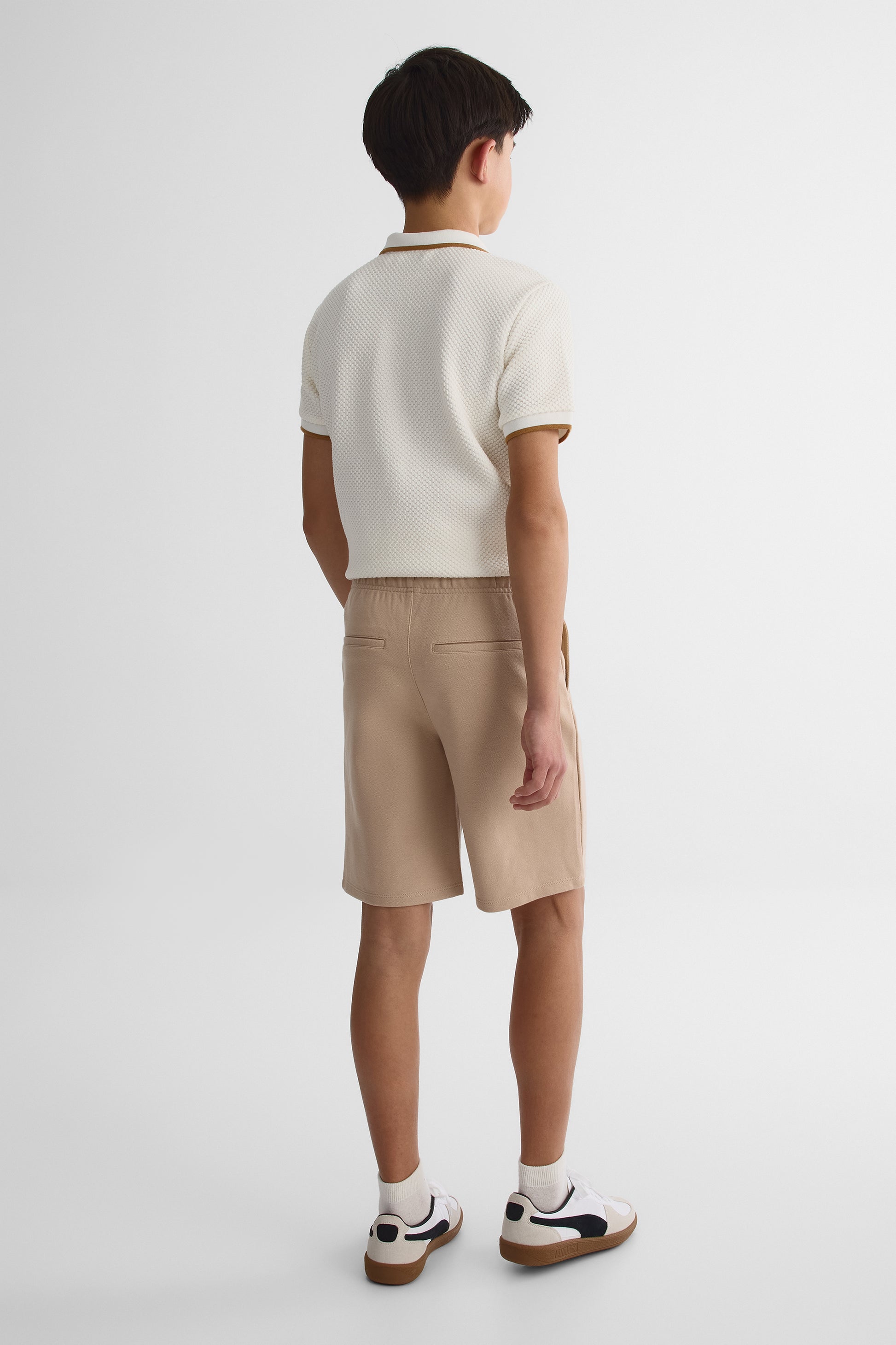 Short élastique à la taille - Ado garçon && TAUPE