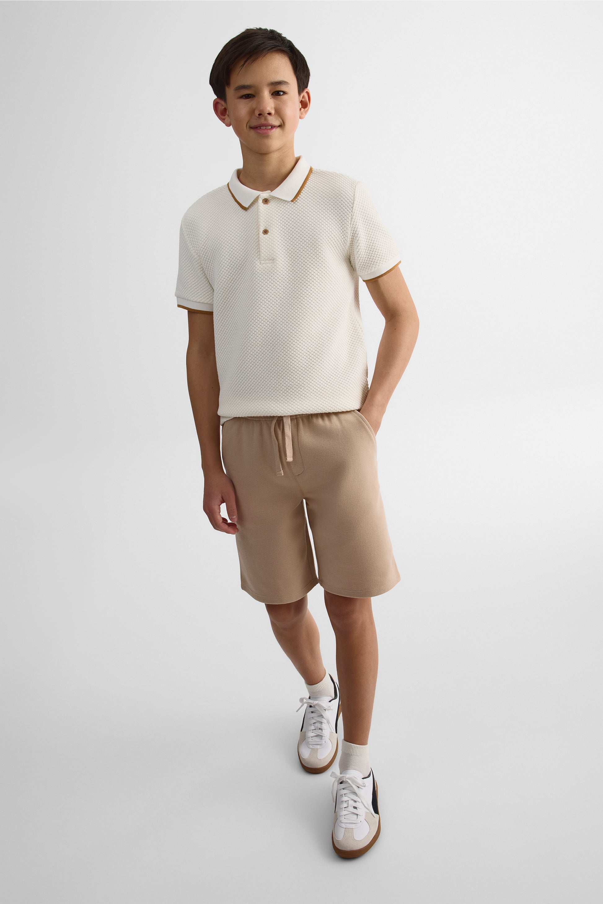 Short élastique à la taille - Ado garçon && TAUPE