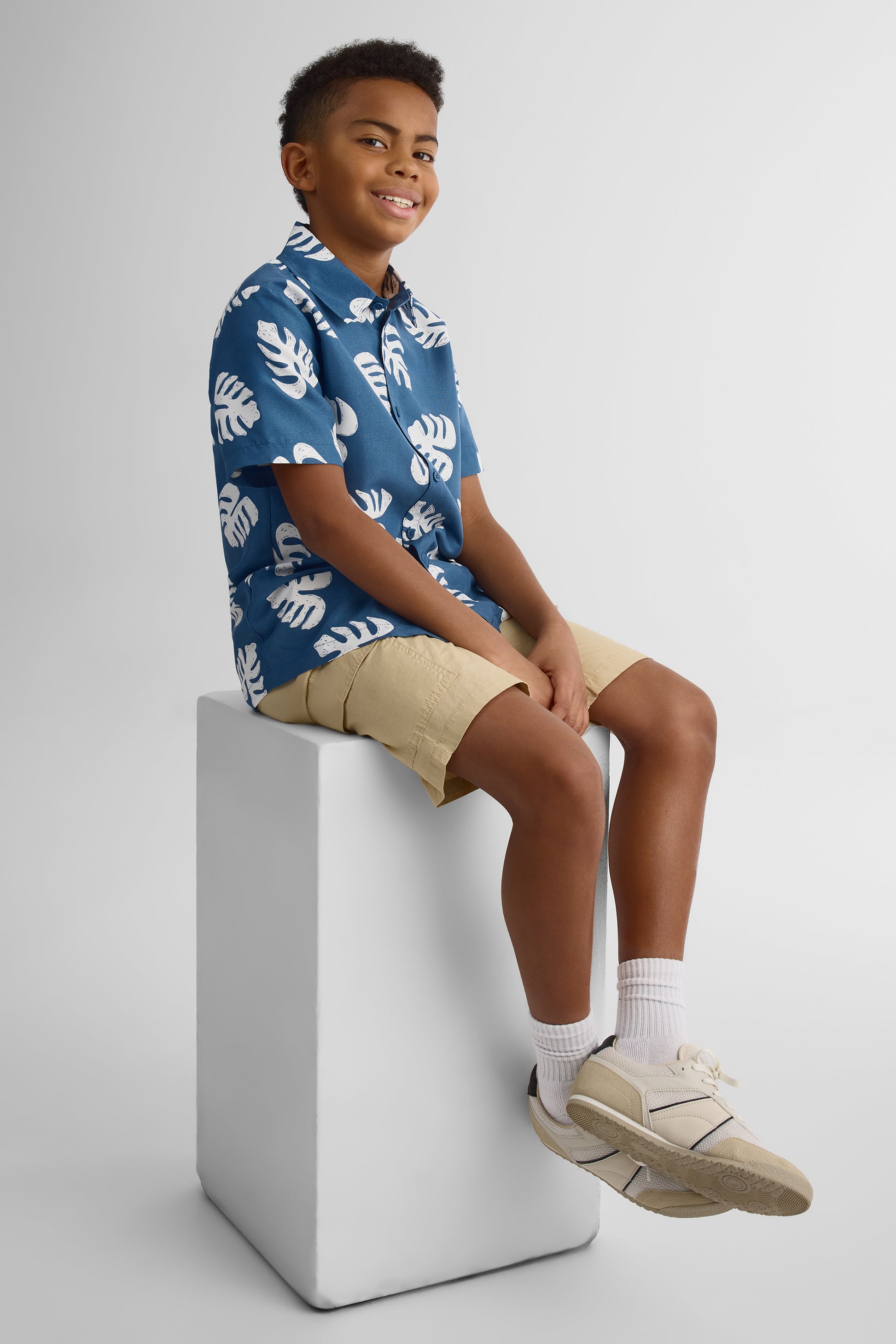 Chemise à manches courtes imprimée - Ado garçon && IVOIRE/MULTI