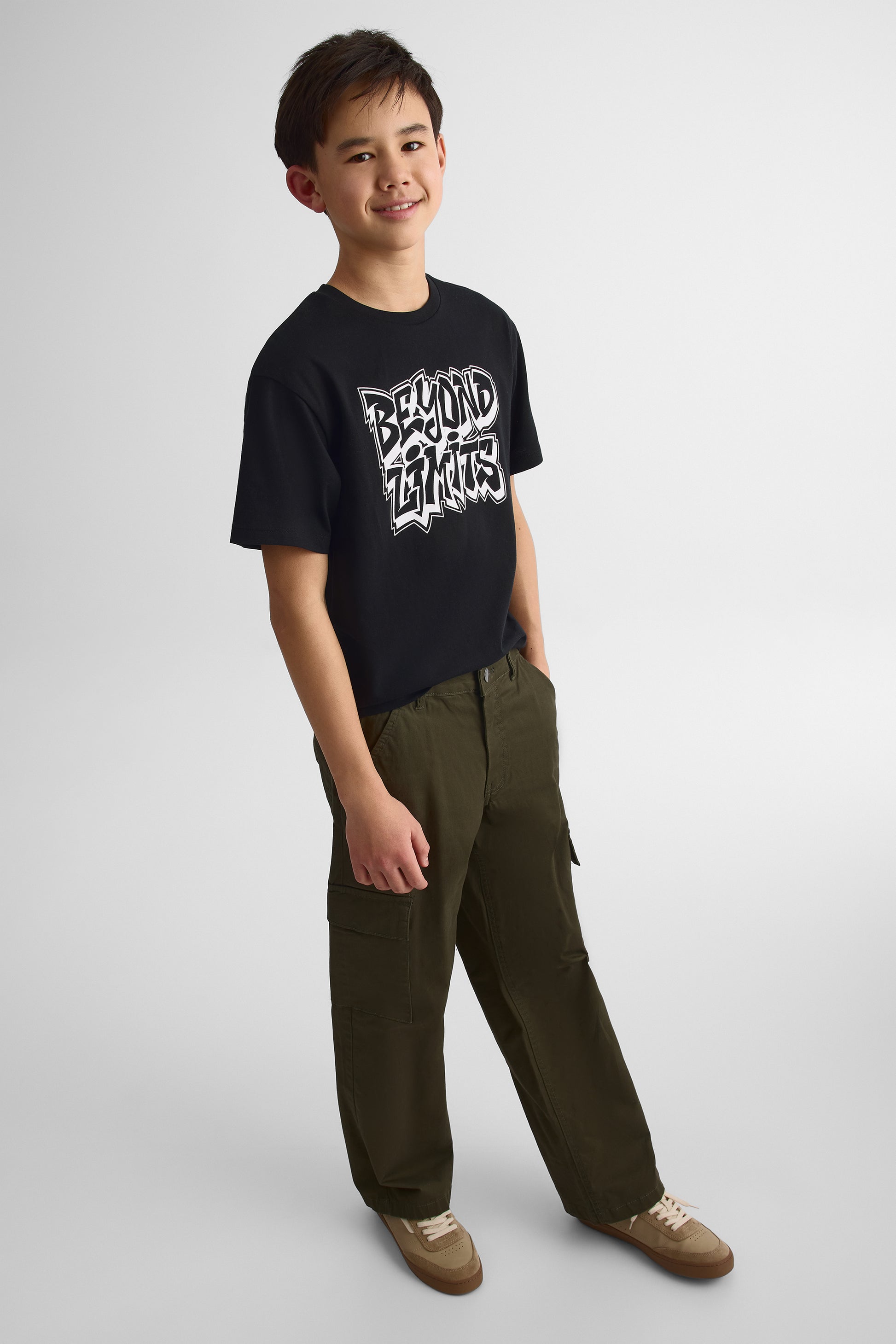 T-shirt à manches courtes - Ado garçon && NOIR