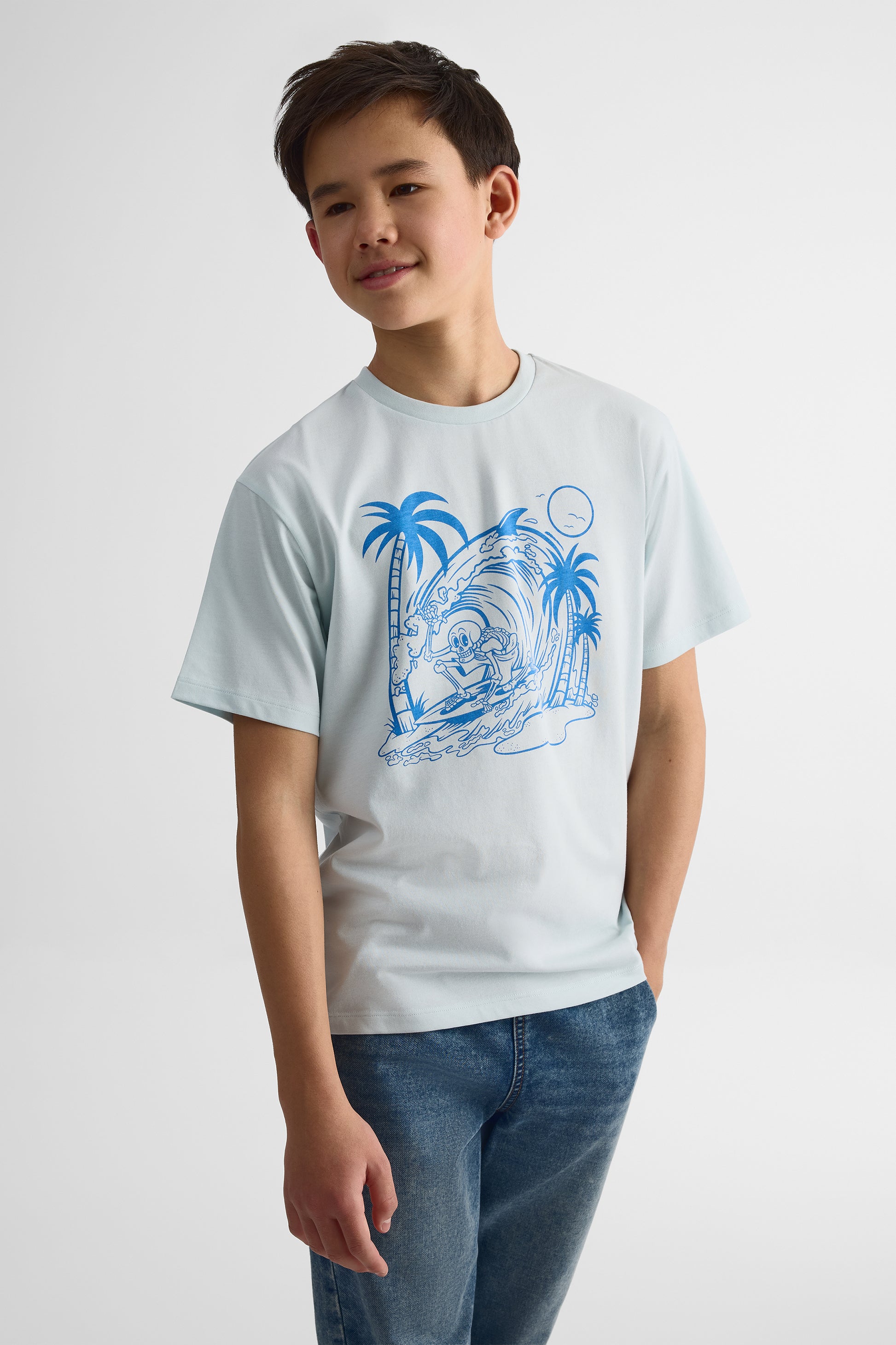 T-shirt à manches courtes - Ado garçon && BLEU