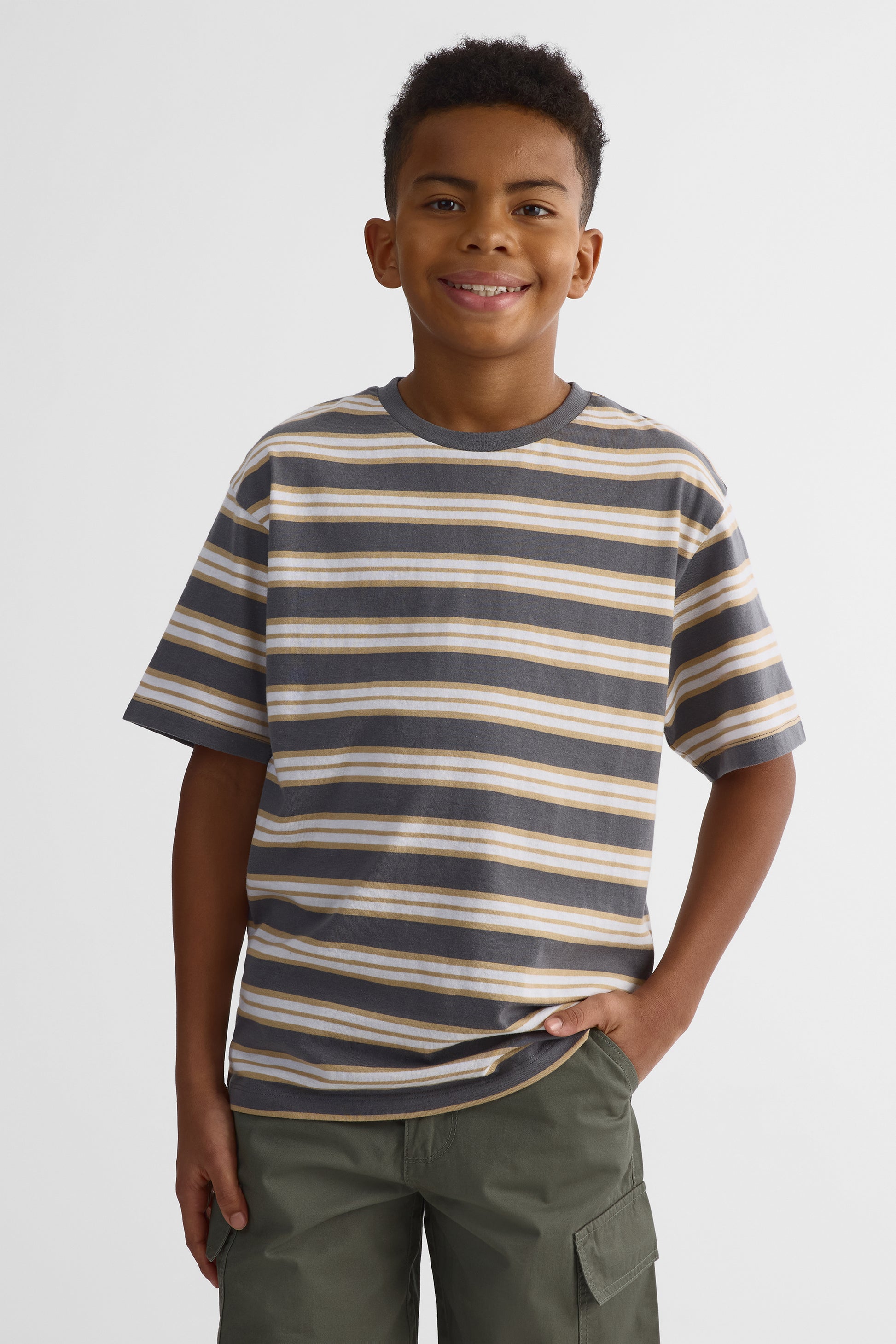 T-shirt à manches courtes - Ado garçon && GRIS MULTI