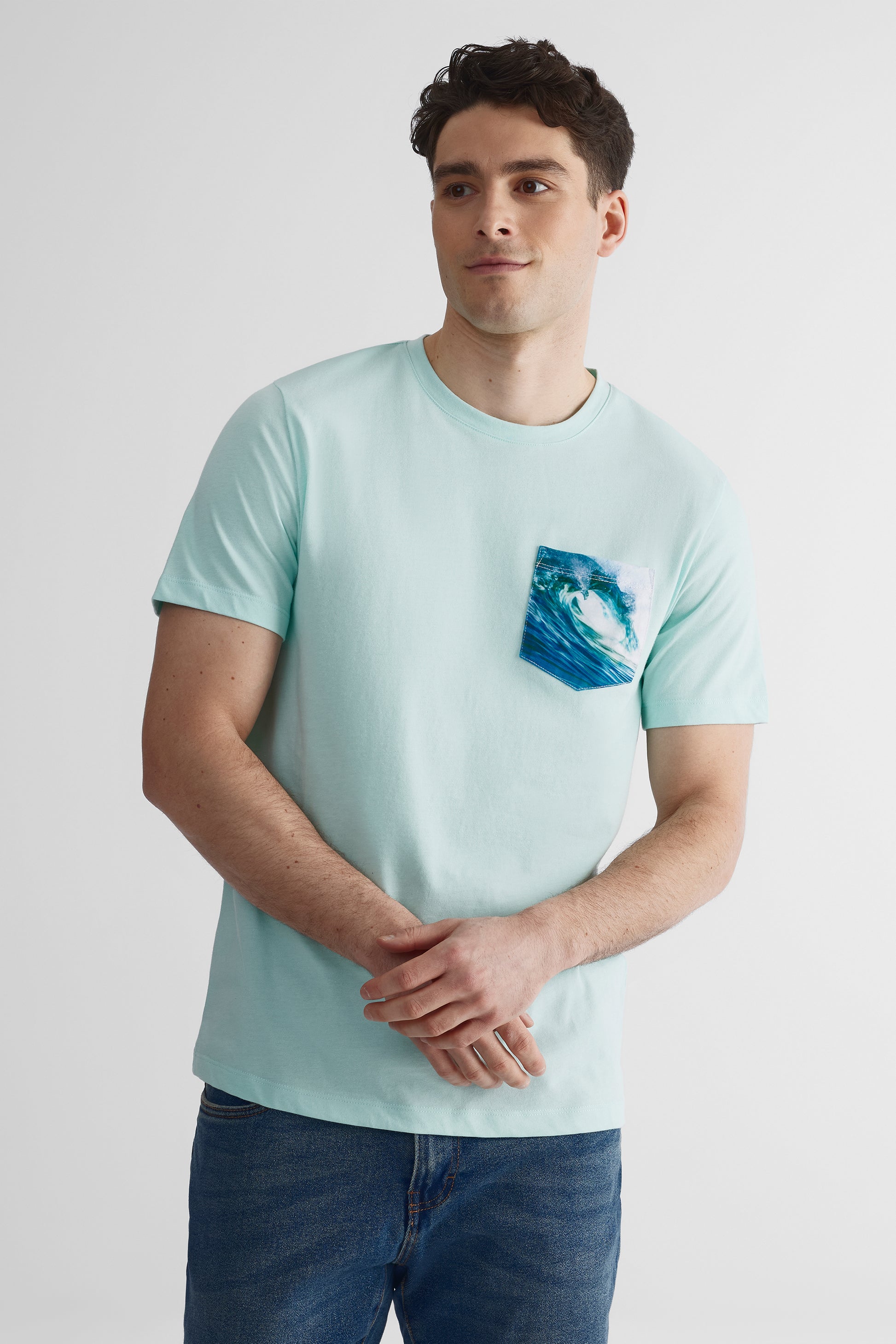 T-shirt col rond poche imprimée 2/30$ - Homme && SARCELLE