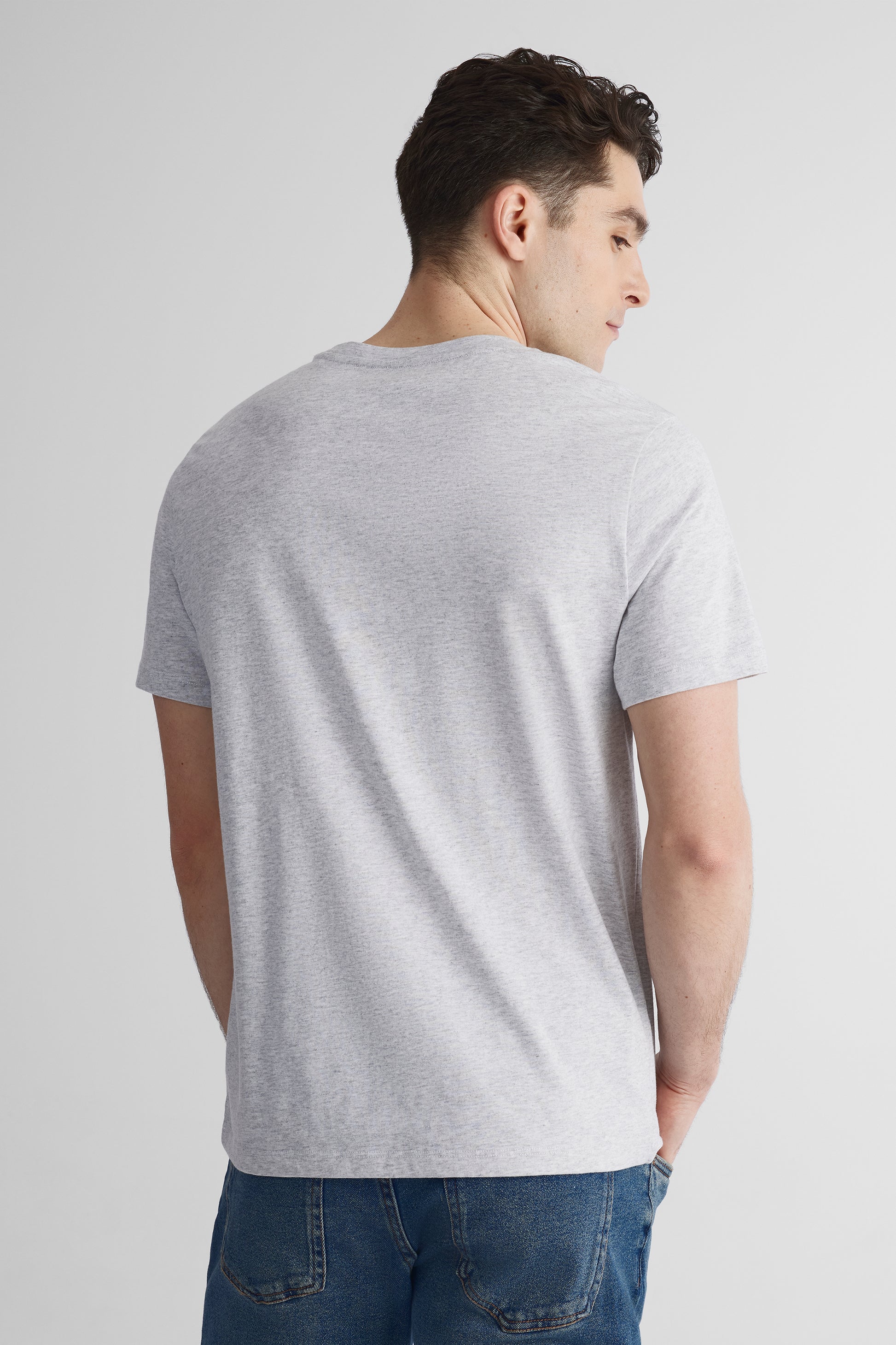 T-shirt col rond poche graphique 2/30$ - Homme && GRIS MIXTE