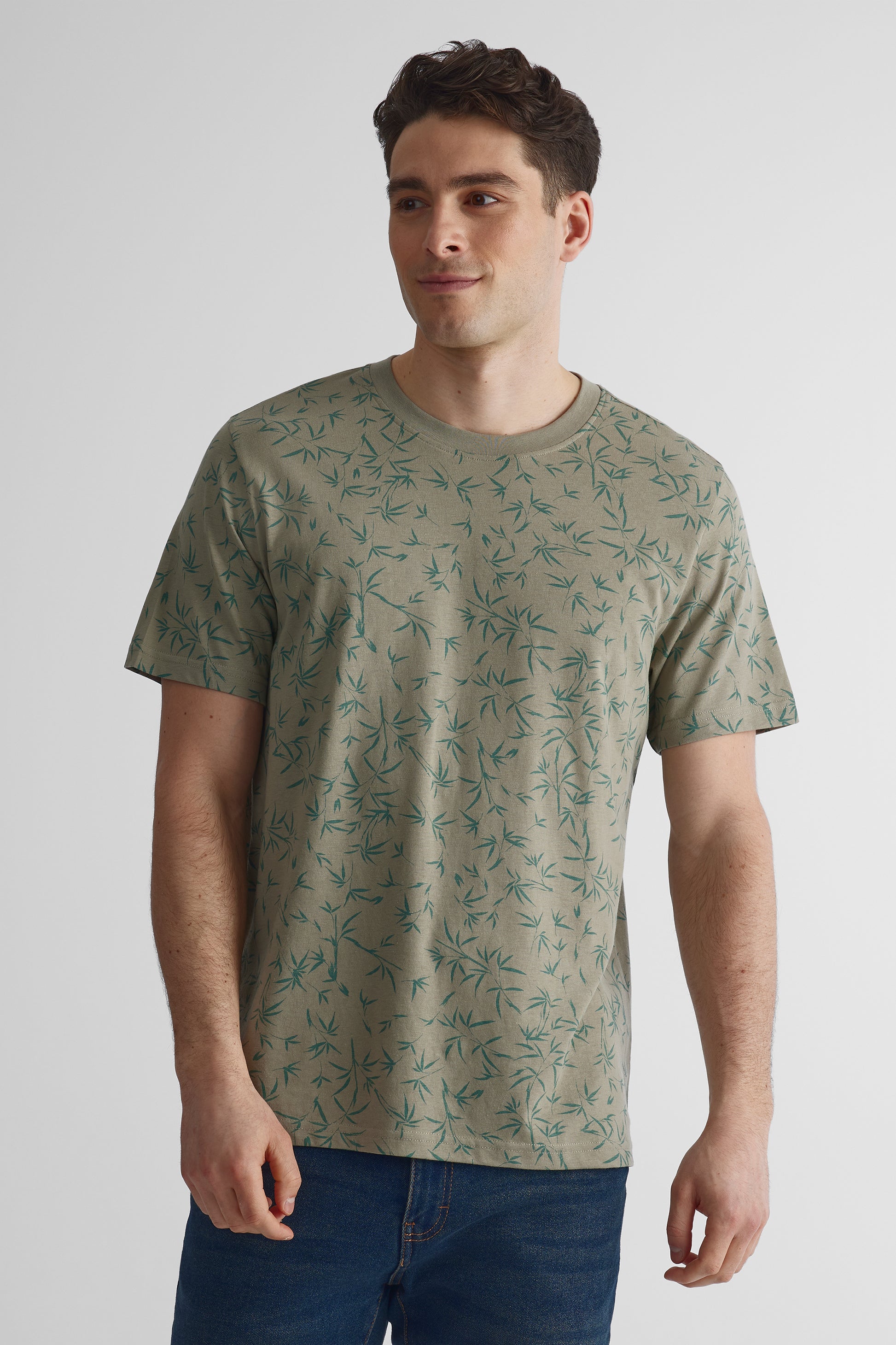 T-shirt col rond imprimé intégral 2/30$ - Homme && GRIS MULTI
