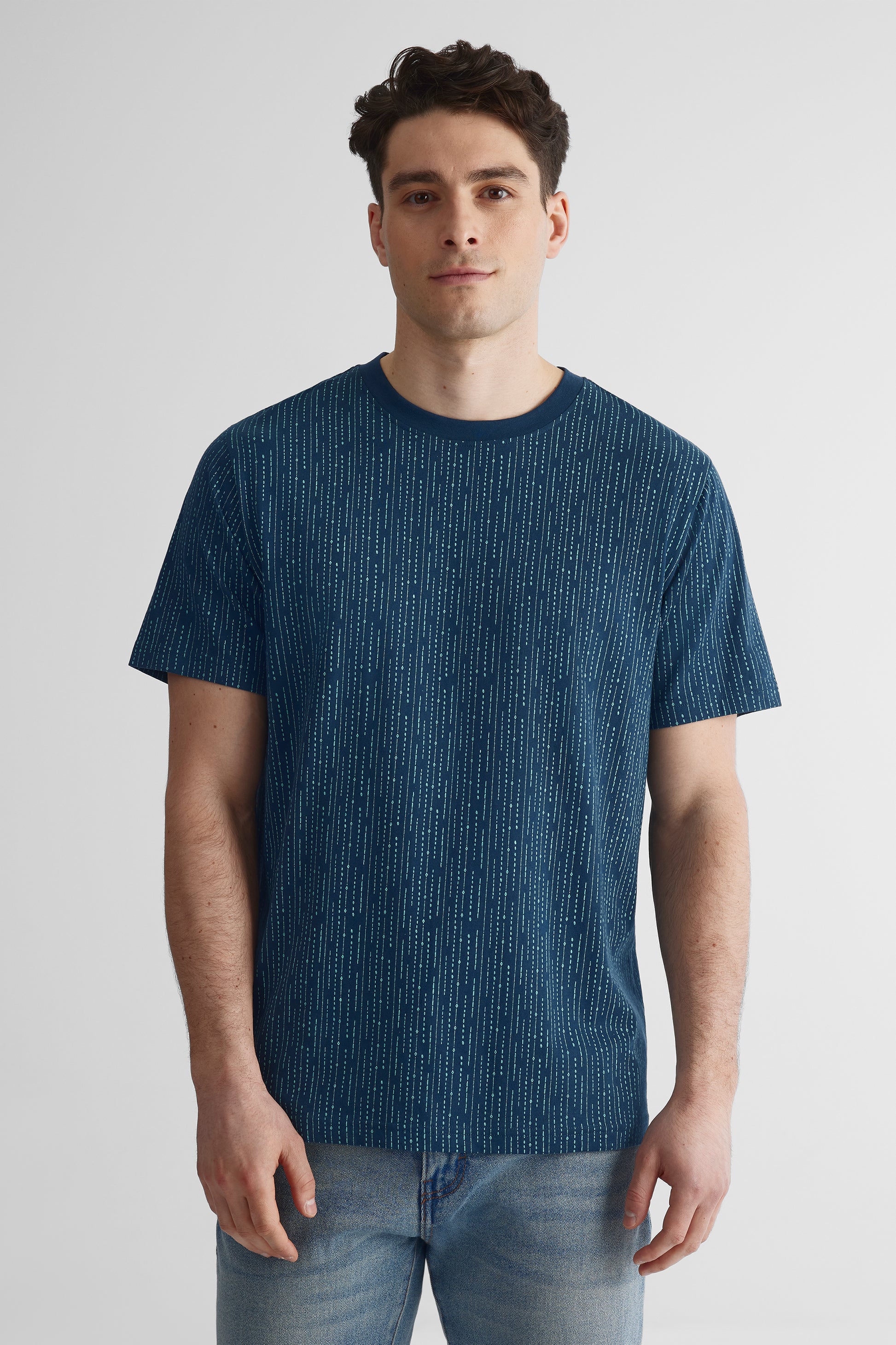 T-shirt col rond imprimé intégral 2/30$ - Homme && MARIN/MULTI
