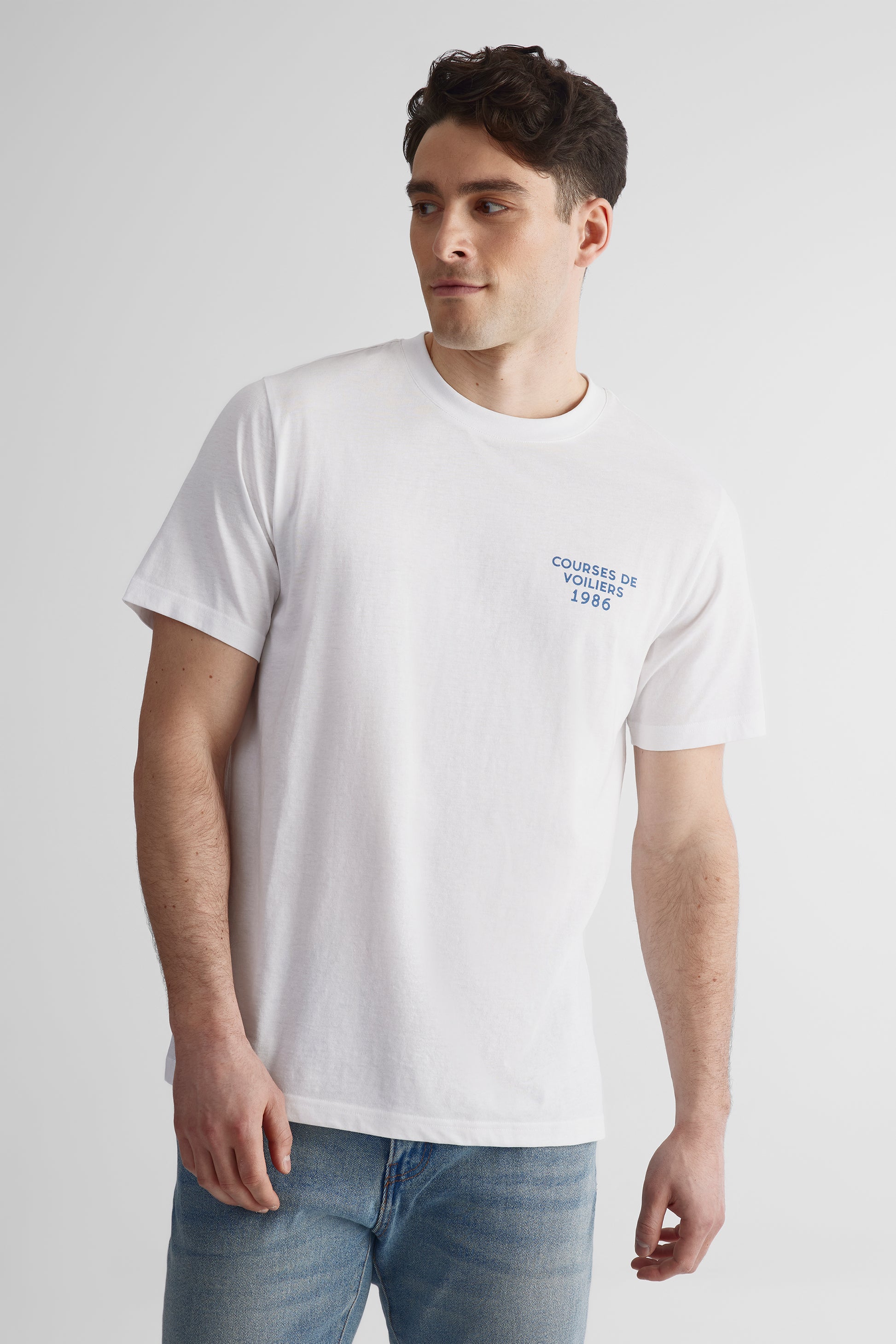 T-shirt graphique devant et dos 2/30$ - Homme && BLANC