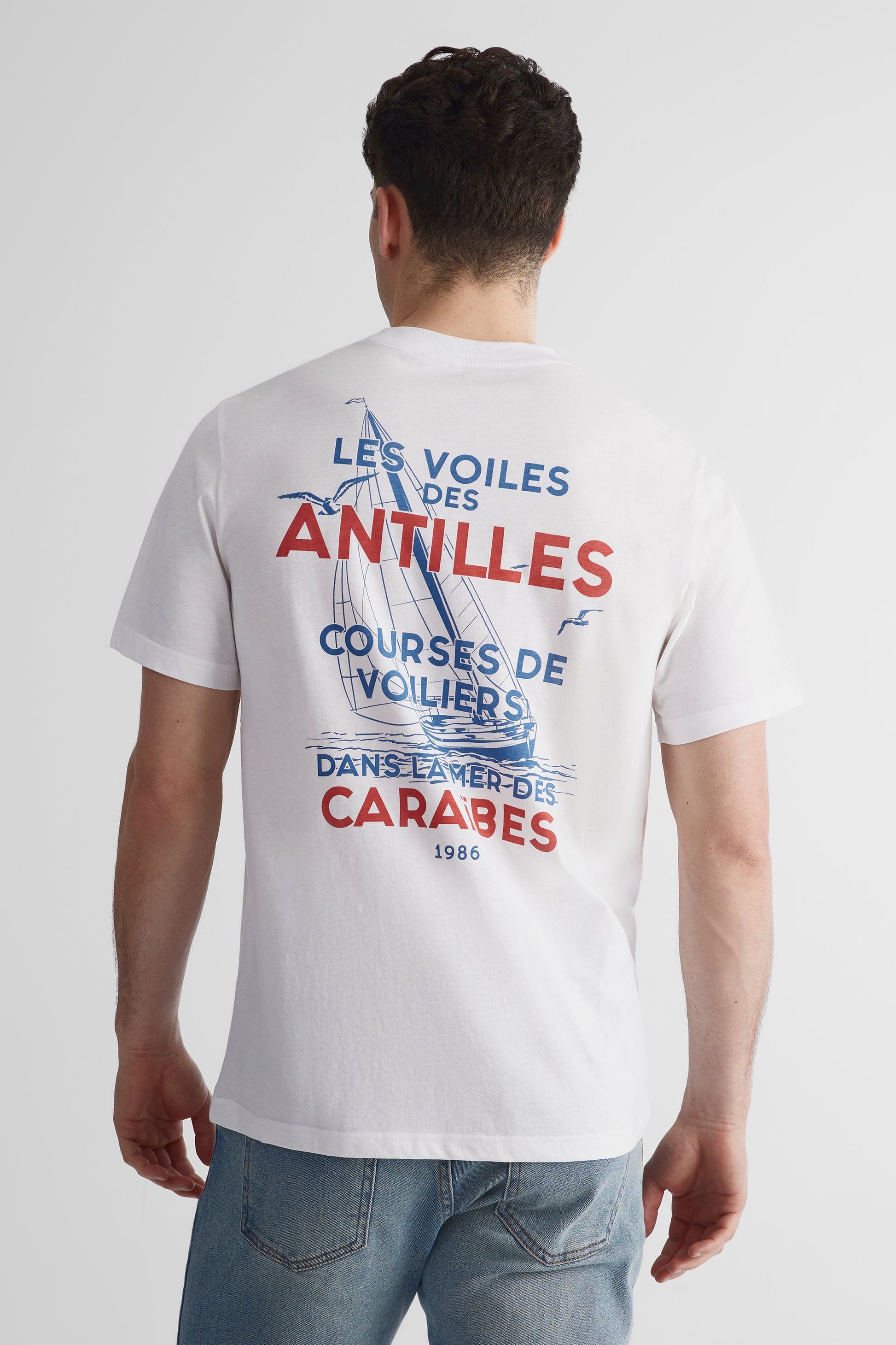 T-shirt graphique devant et dos 2/30$ - Homme && BLANC