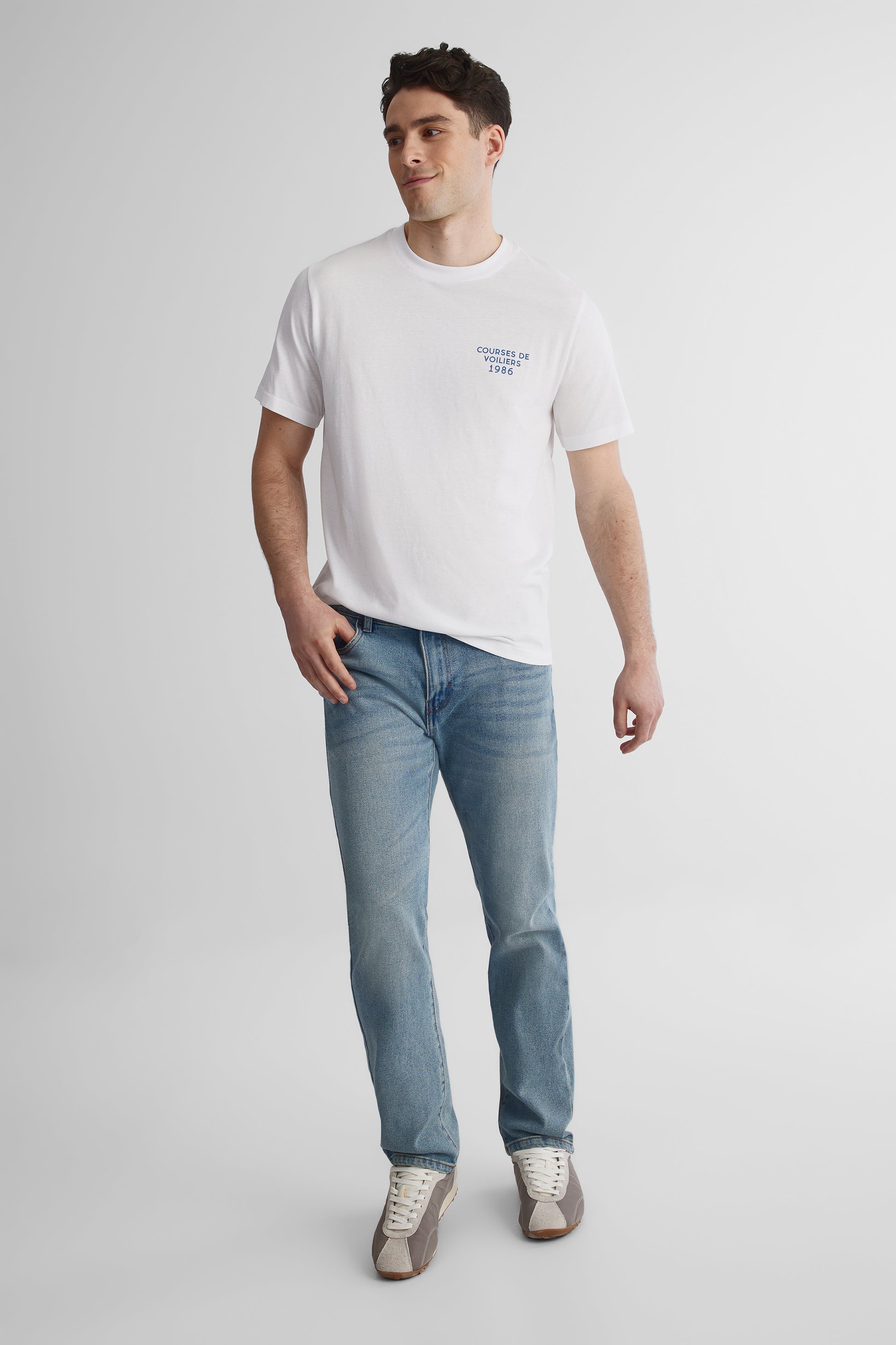 T-shirt graphique devant et dos 2/30$ - Homme && BLANC