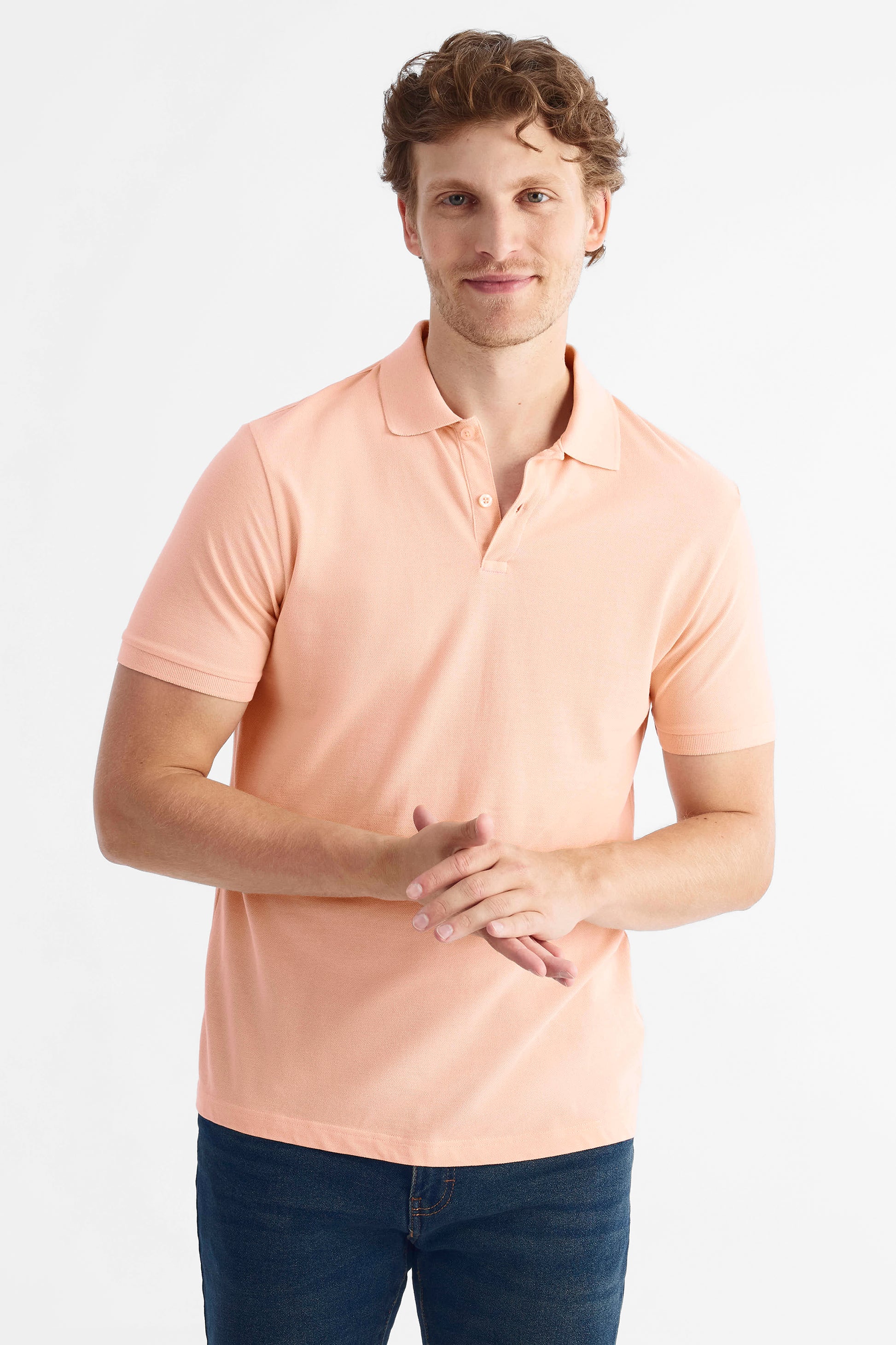 Polo à manches courtes en piqué de coton - Homme && PECHE