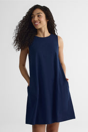 Robe sans manches trapèze col arrondi - Femme && MARIN