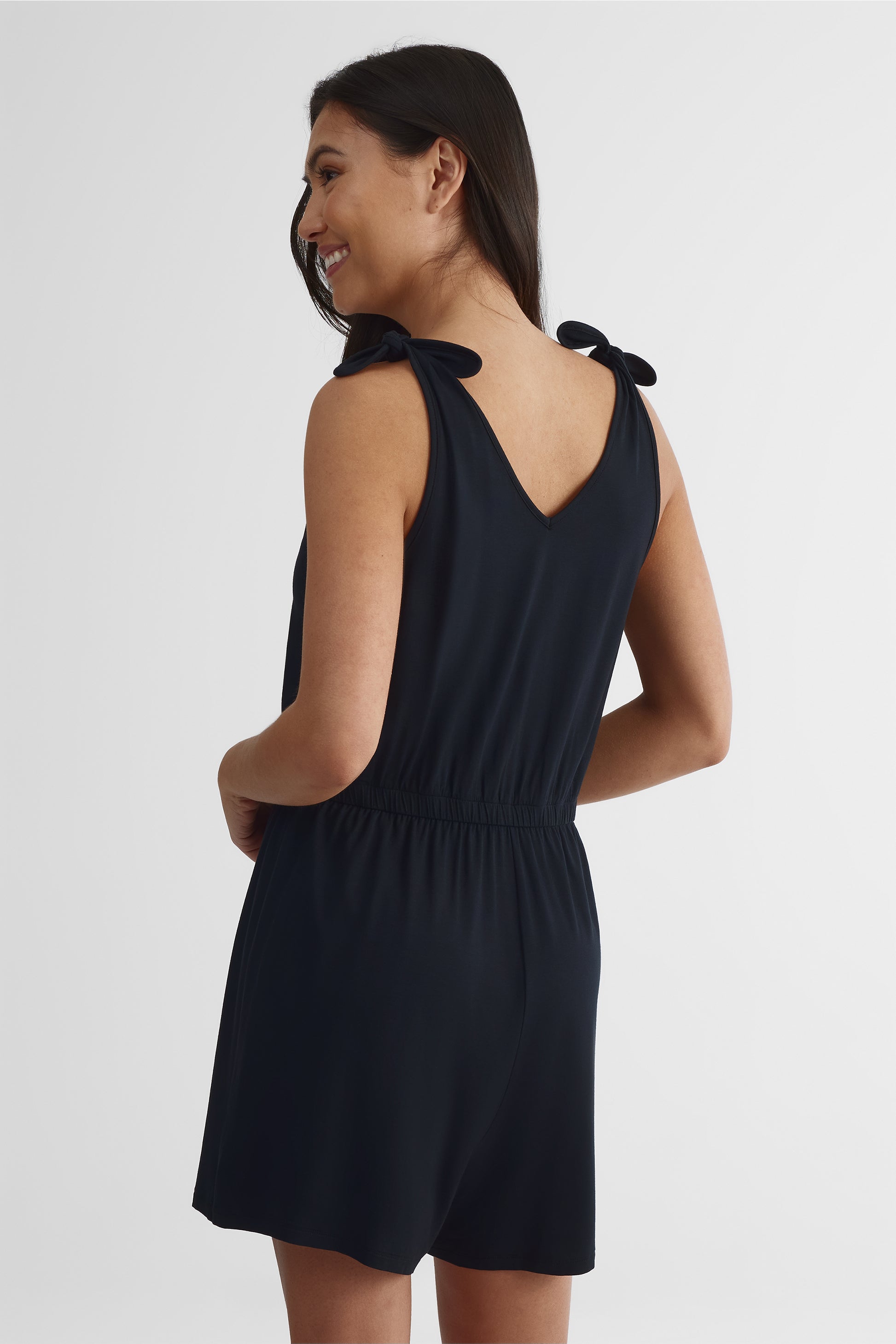 Combishort sans manches taille élastique - Femme && NOIR