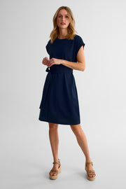 Robe dolman coupe droite avec ceinture - Femme && MARIN