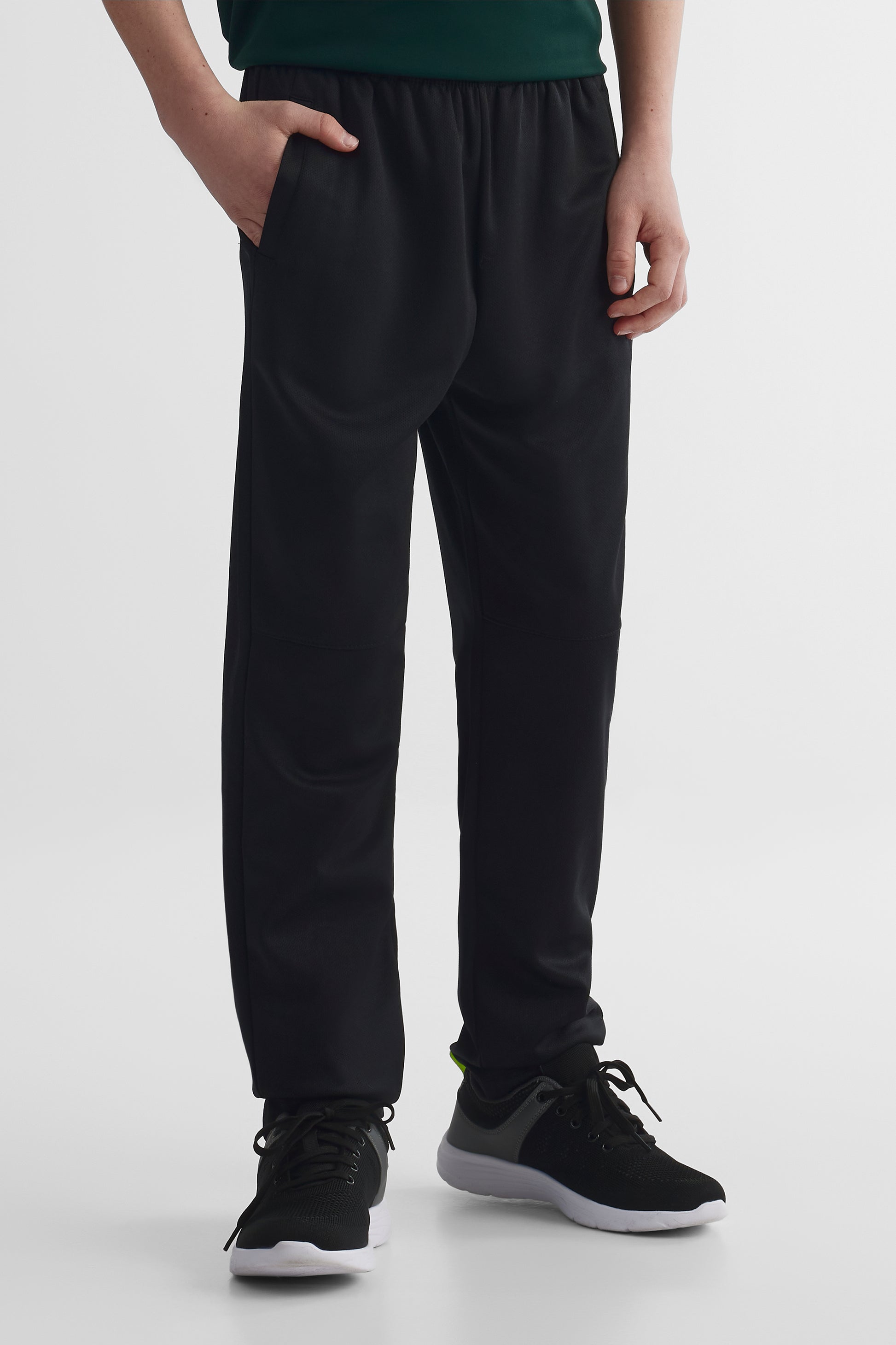 Pantalon sport jambe droite - Ado garçon && NOIR